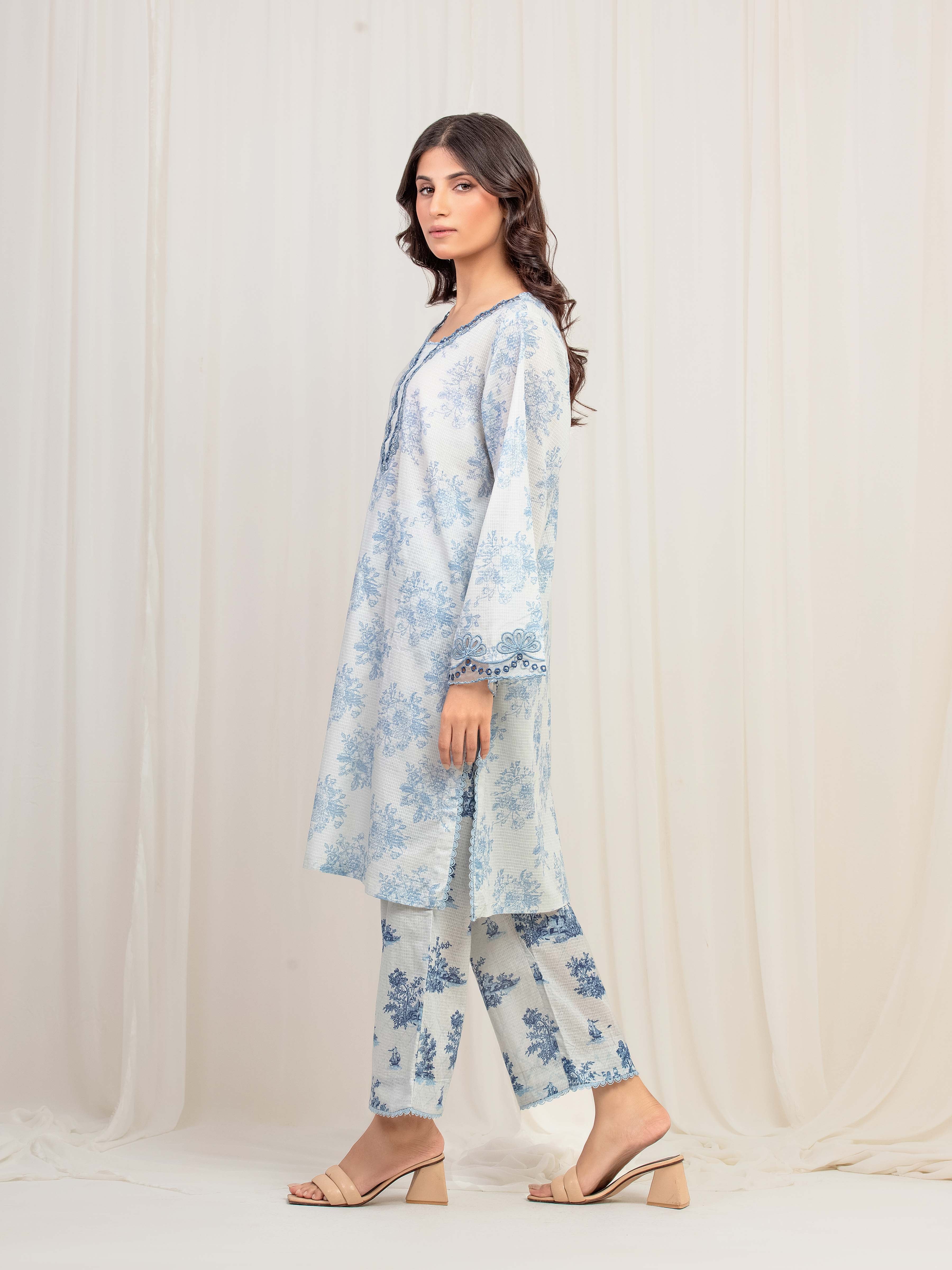 Pret Embroidered Lawn Slub Shirt Trouser - EWTKE5-81683ST - Image 5