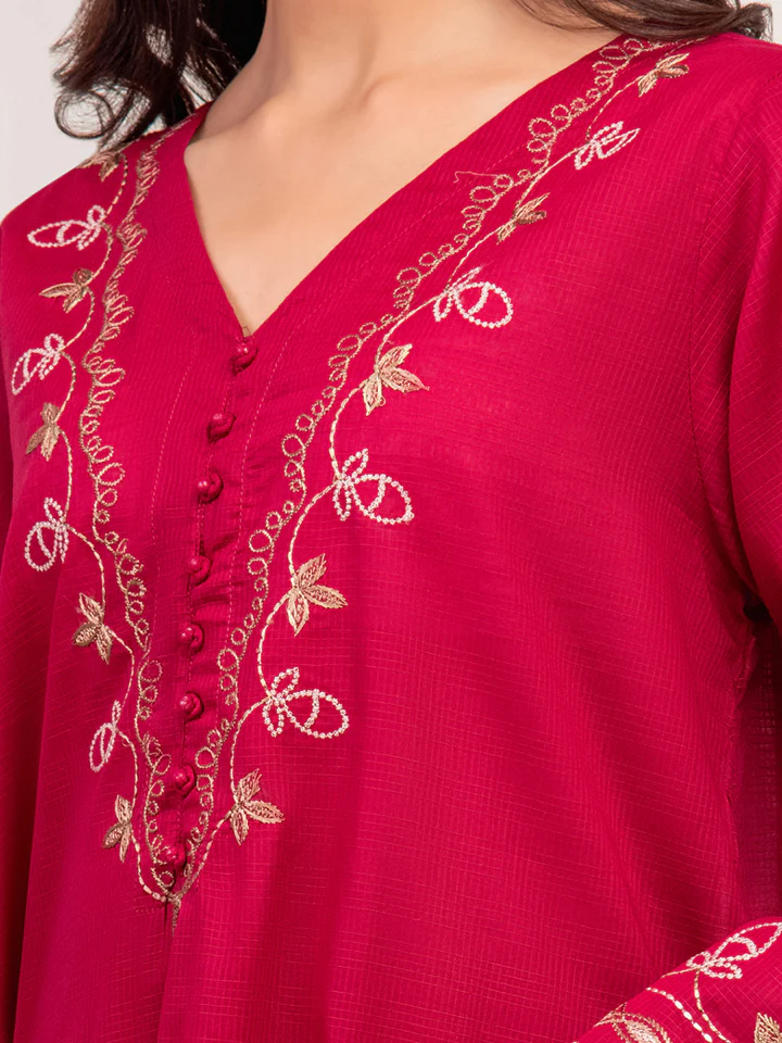 Pret Embroidered Lawn Slub Shirt Trouser - EWTKE5-82101ST - Image 3