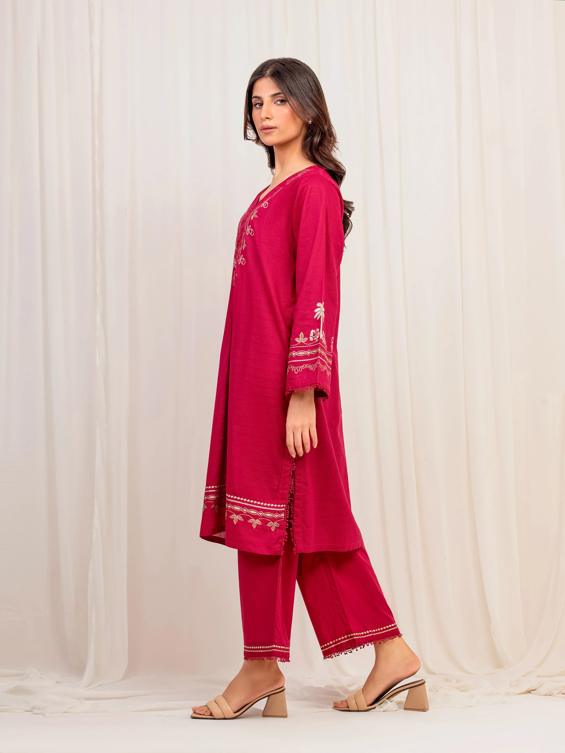 Pret Embroidered Lawn Slub Shirt Trouser - EWTKE5-82101ST - Image 5