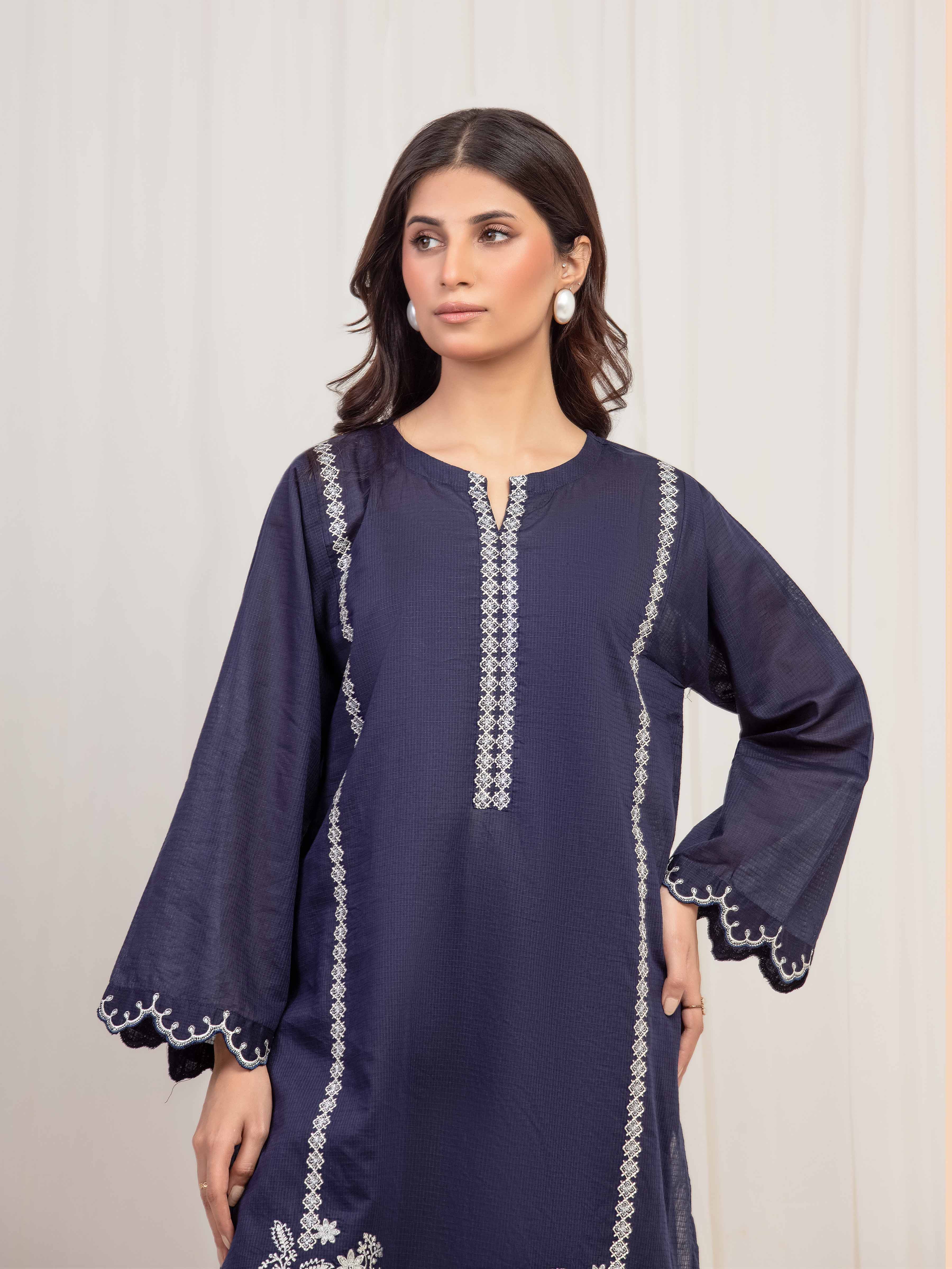 Pret Embroidered Lawn Slub Shirt Trouser - EWTKE5-82103ST - Image 2