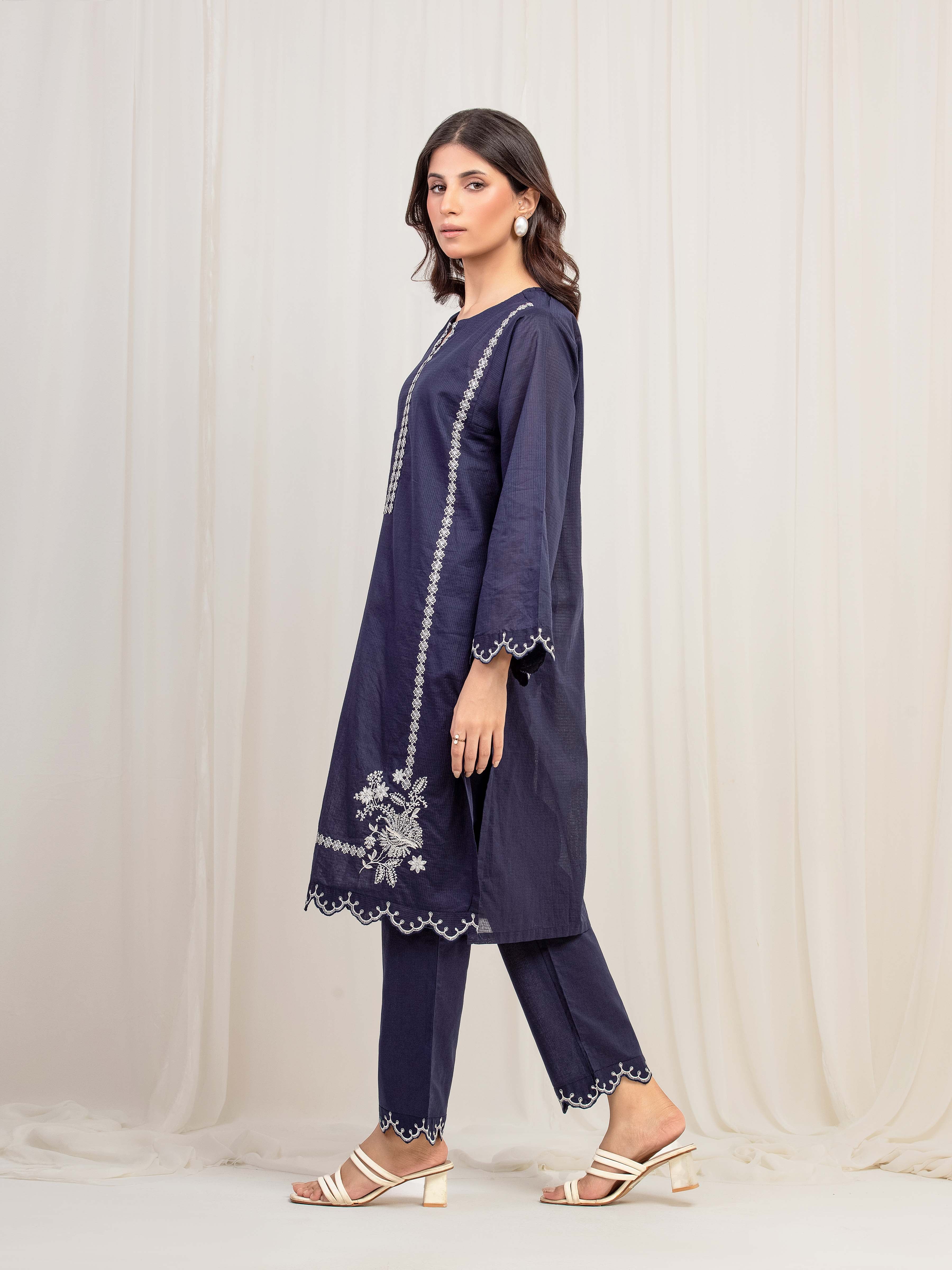 Pret Embroidered Lawn Slub Shirt Trouser - EWTKE5-82103ST - Image 5