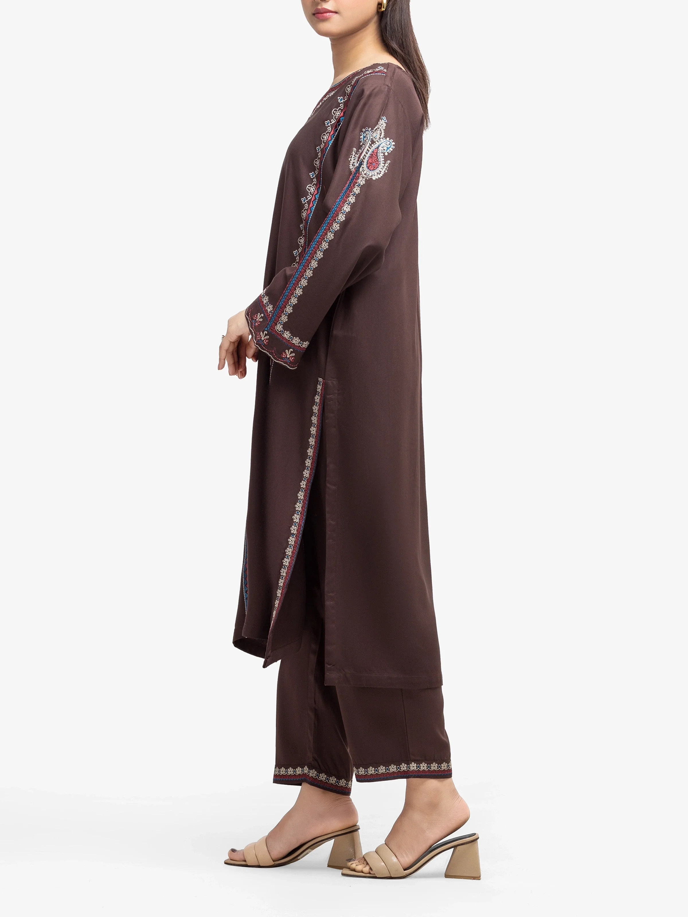 Pret Embroidered Marina Twill Viscose Shirt Trouser - EWTKE24-81541ST - Image 4