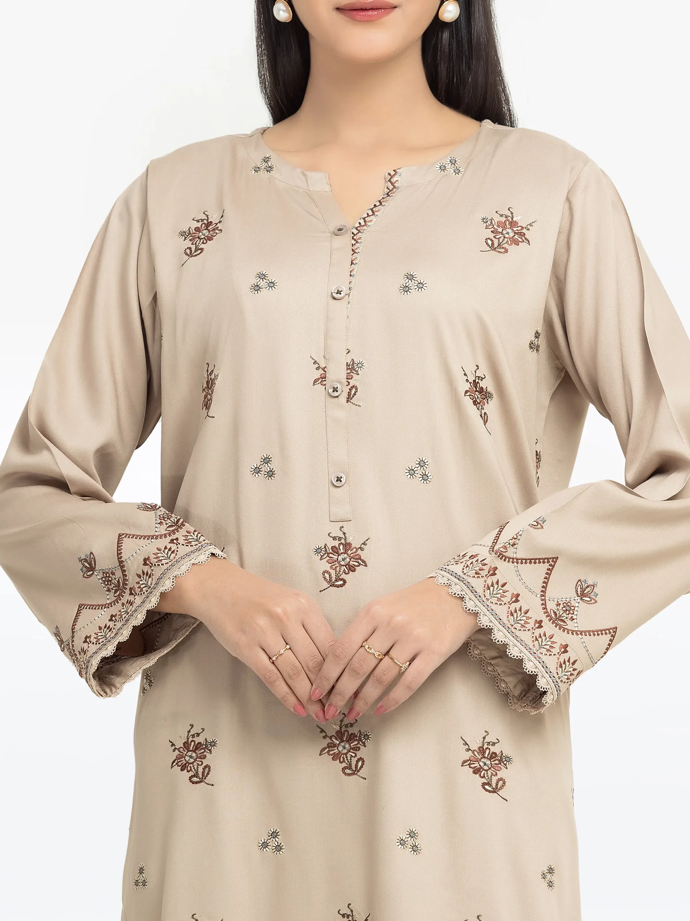 Pret Embroidered Marina Twill Viscose Shirt Trouser - EWTKE24-81547ST - Image 2