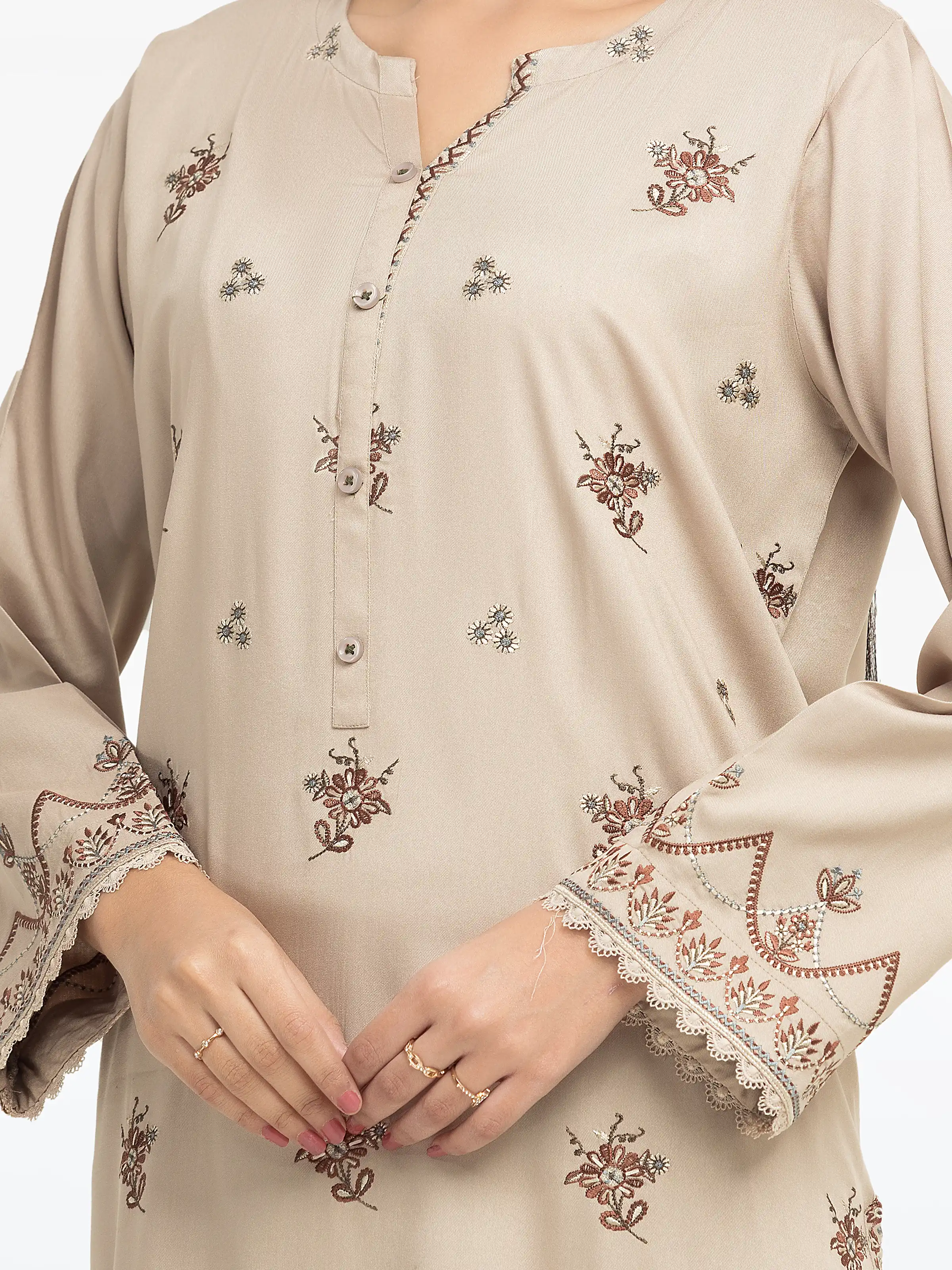 Pret Embroidered Marina Twill Viscose Shirt Trouser - EWTKE24-81547ST - Image 3