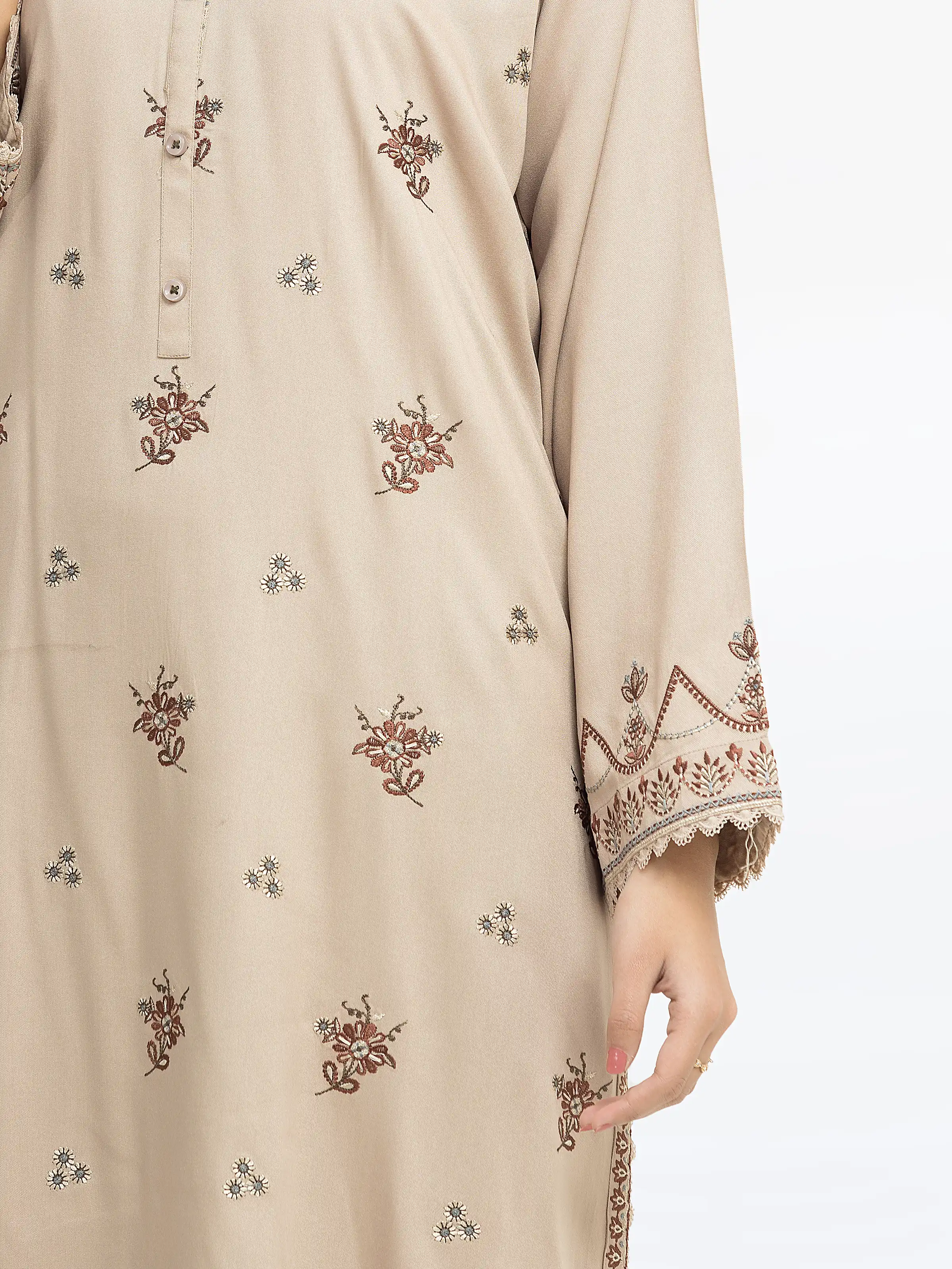 Pret Embroidered Marina Twill Viscose Shirt Trouser - EWTKE24-81547ST - Image 4