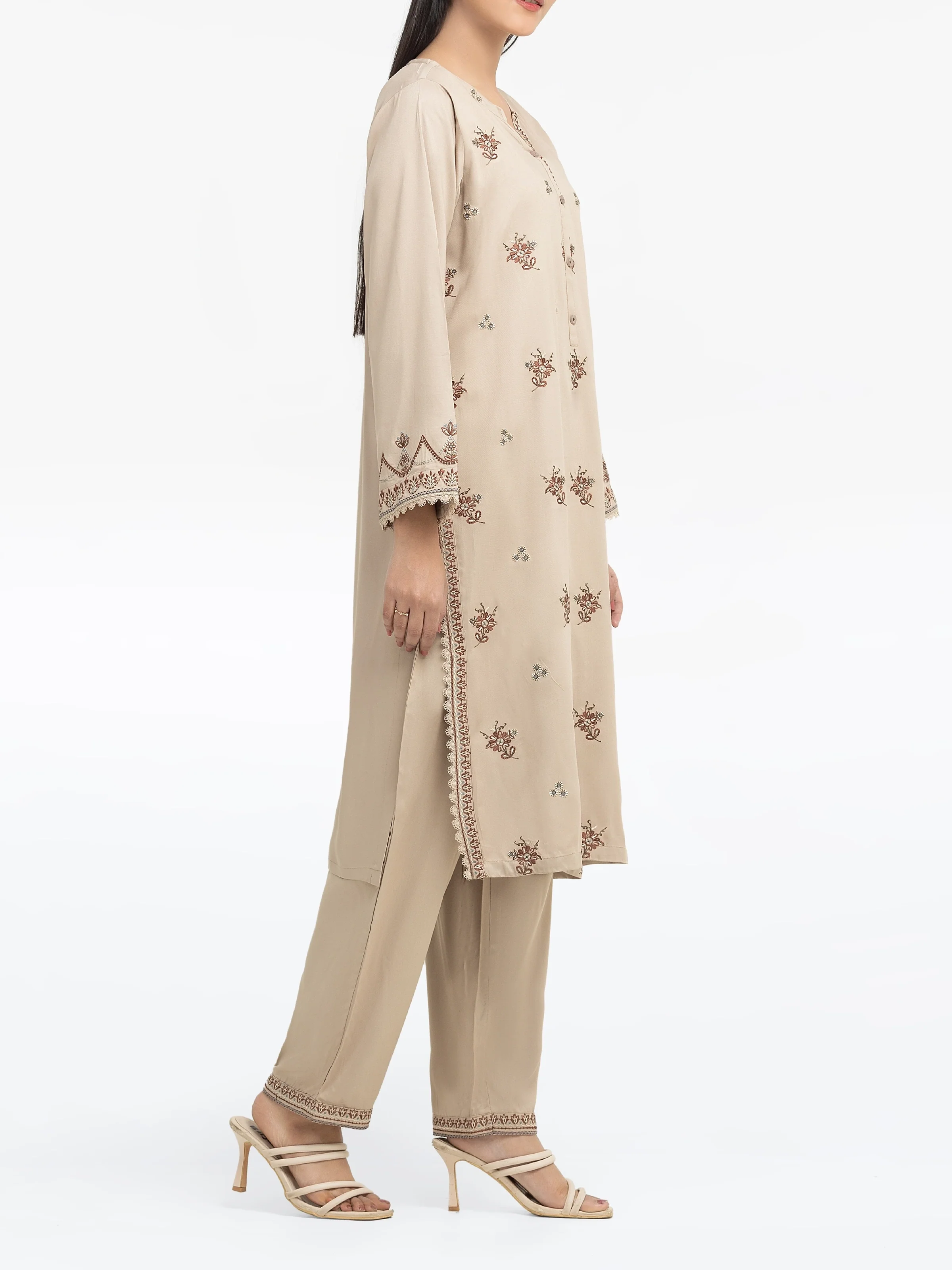 Pret Embroidered Marina Twill Viscose Shirt Trouser - EWTKE24-81547ST - Image 5