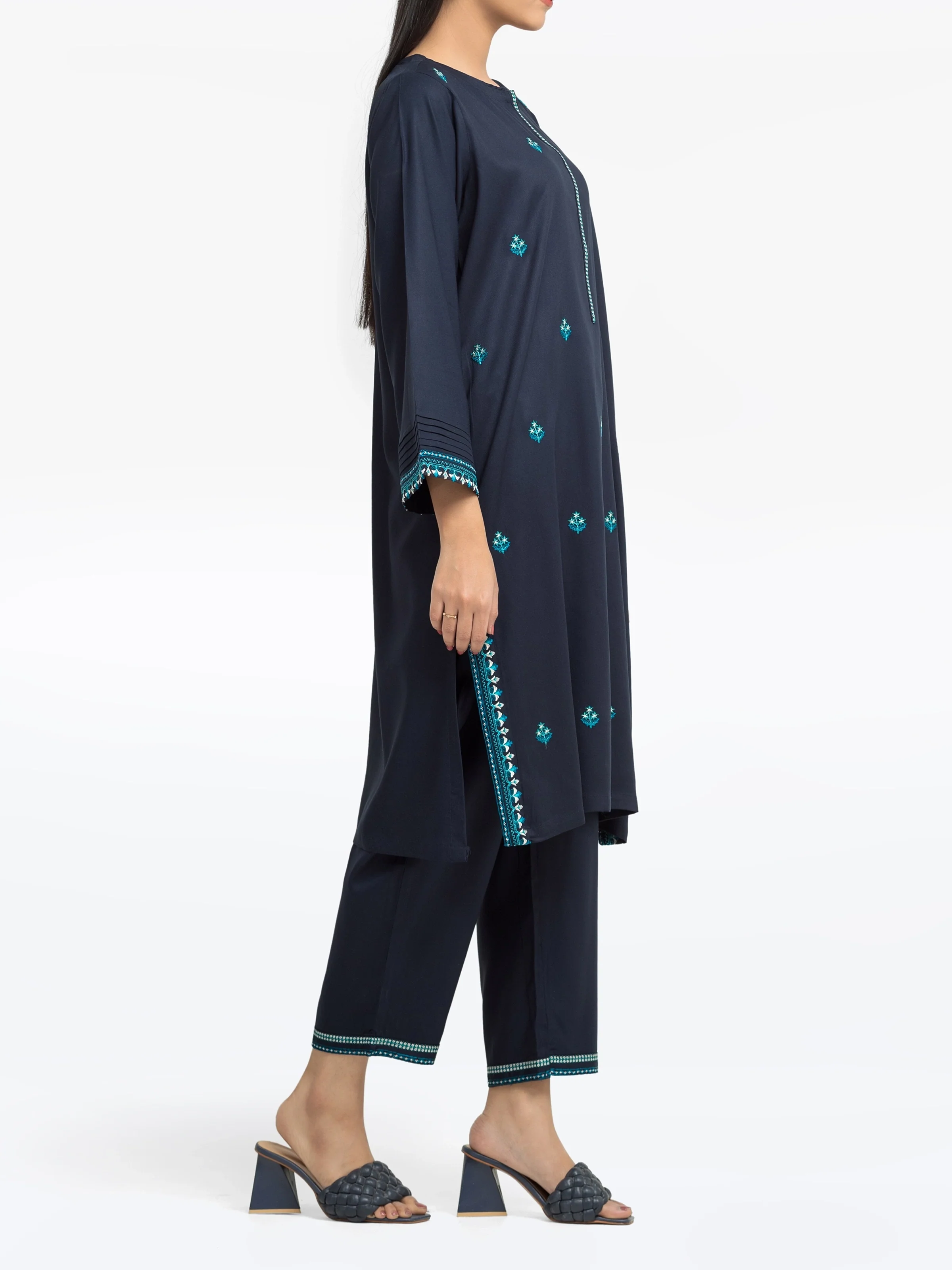 Pret Embroidered Marina Twill Viscose Shirt Trouser - EWTKE24-81548ST - Image 5