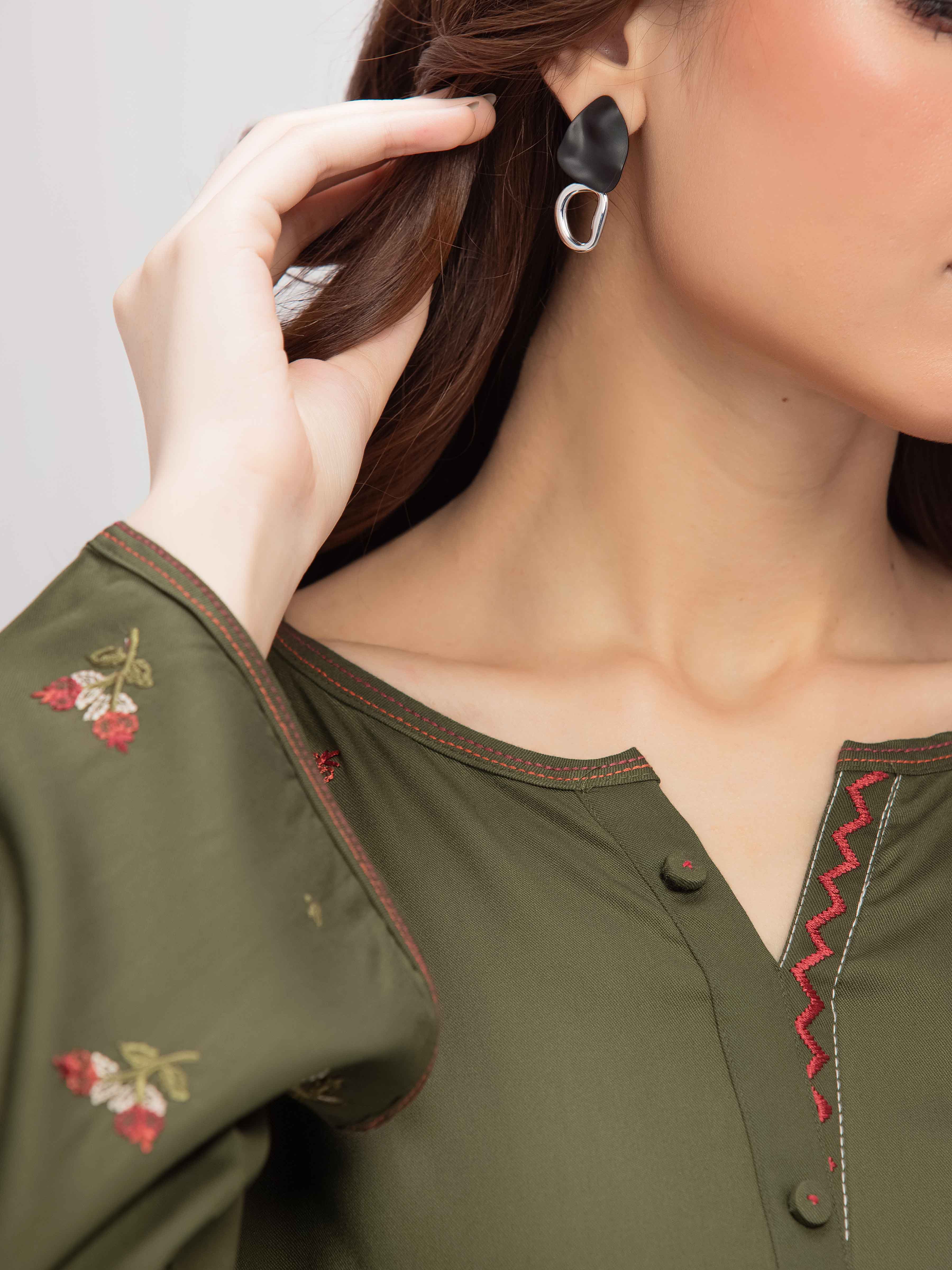 Pret Embroidered Marina Twill Viscose Co-Ord Set - EWTKE24-81549ST - Image 3