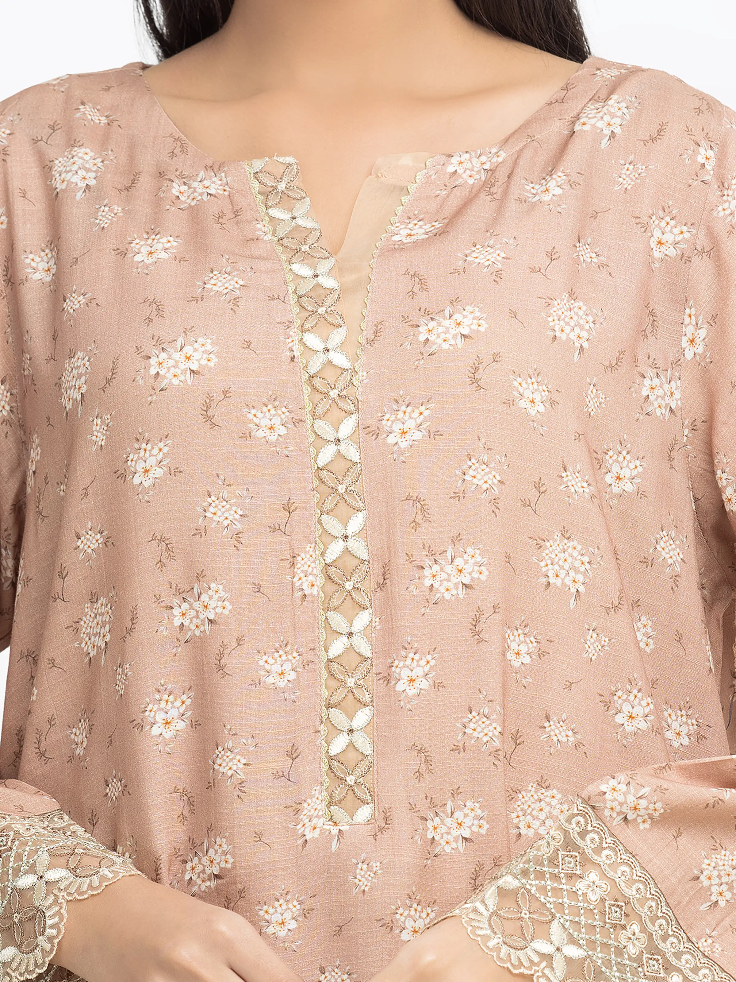 Pret Embroidered Raw Silk Co-Ord Set - EWTKE24-81512ST - Image 3