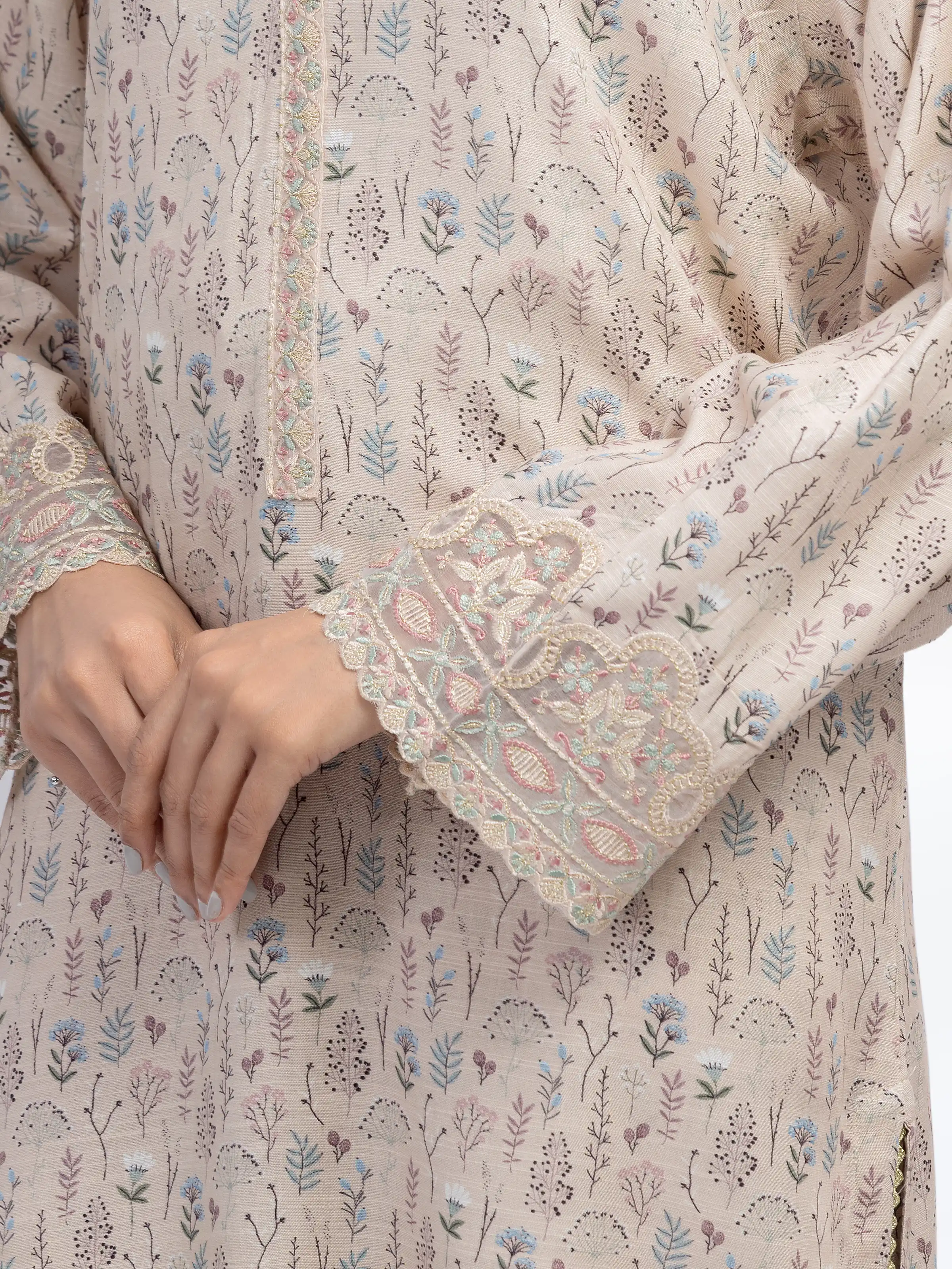 Pret Embroidered Raw Silk Co-Ord Set - EWTKE24-81514ST - Image 4