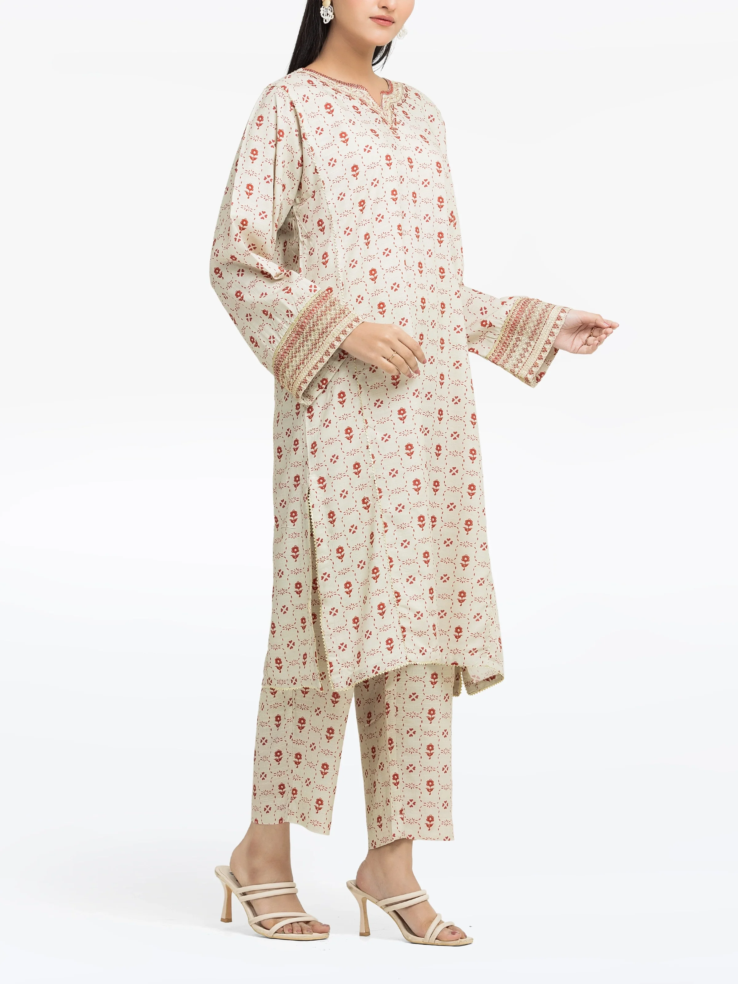Pret Embroidered Raw Silk Co-ord Set - EWTKE24-81518ST - Image 5
