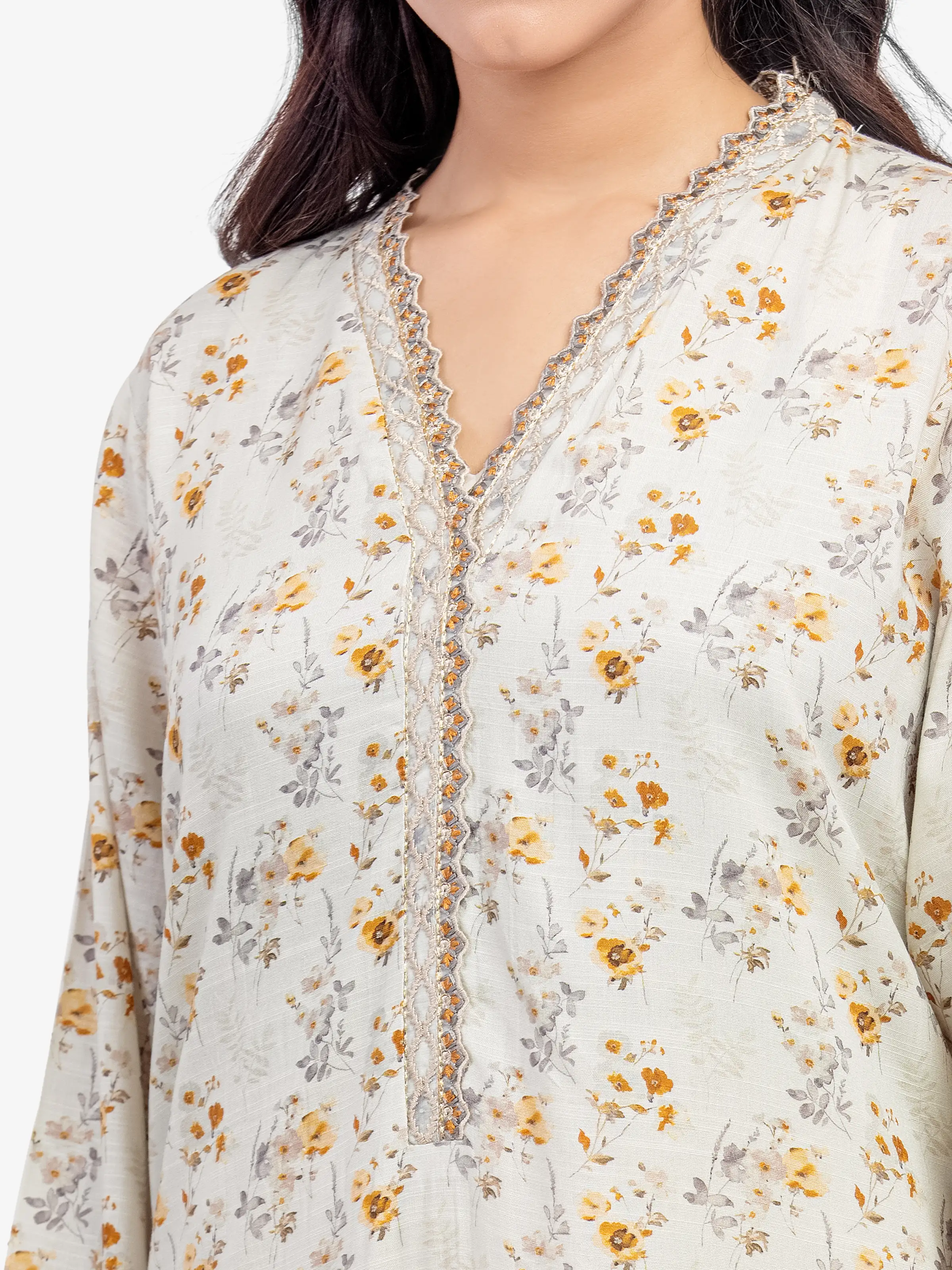 Pret Embroidered Raw Silk Co-Ord Set - EWTKE5-81516ST - Image 3