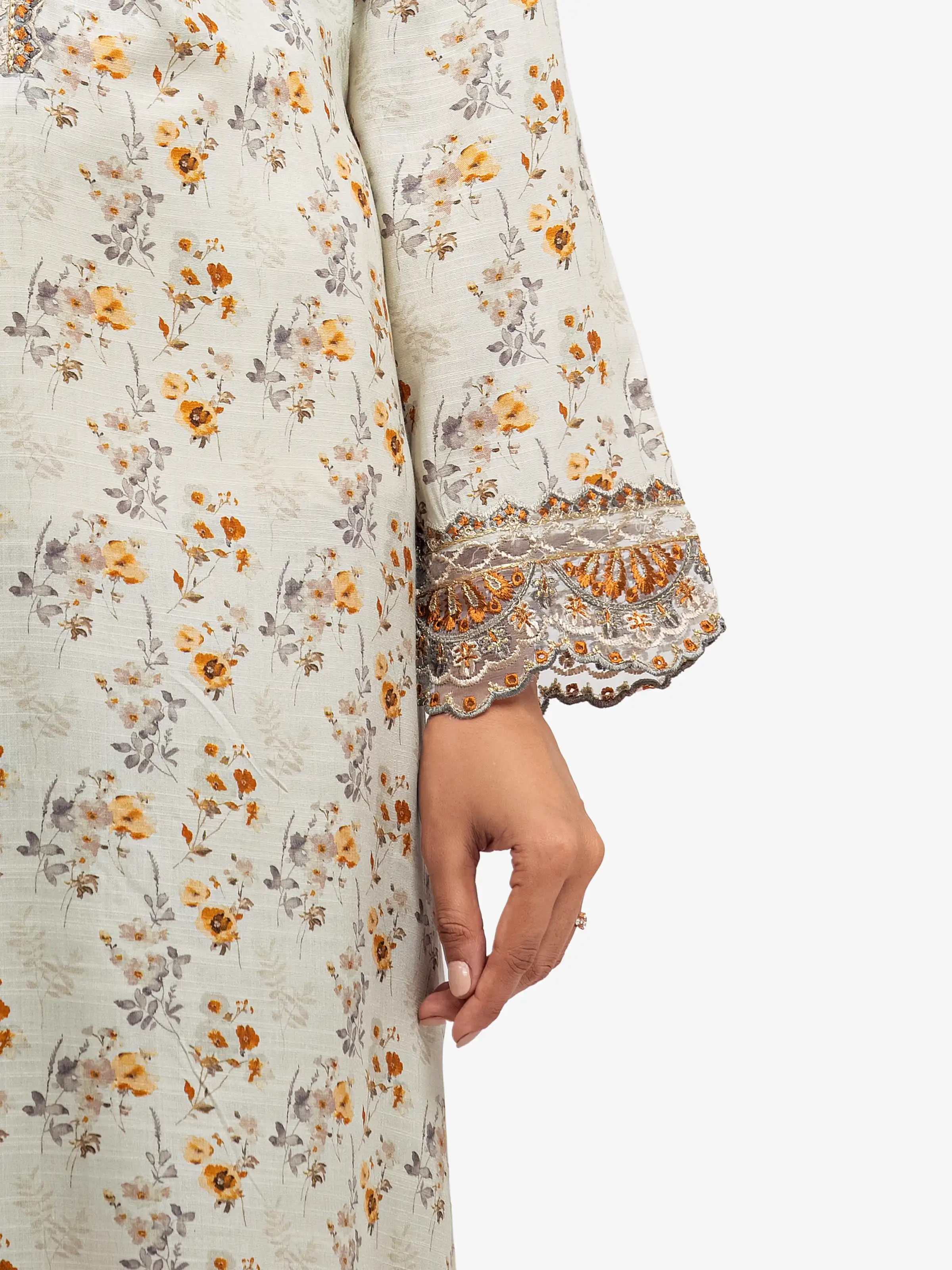 Pret Embroidered Raw Silk Co-Ord Set - EWTKE5-81516ST - Image 4