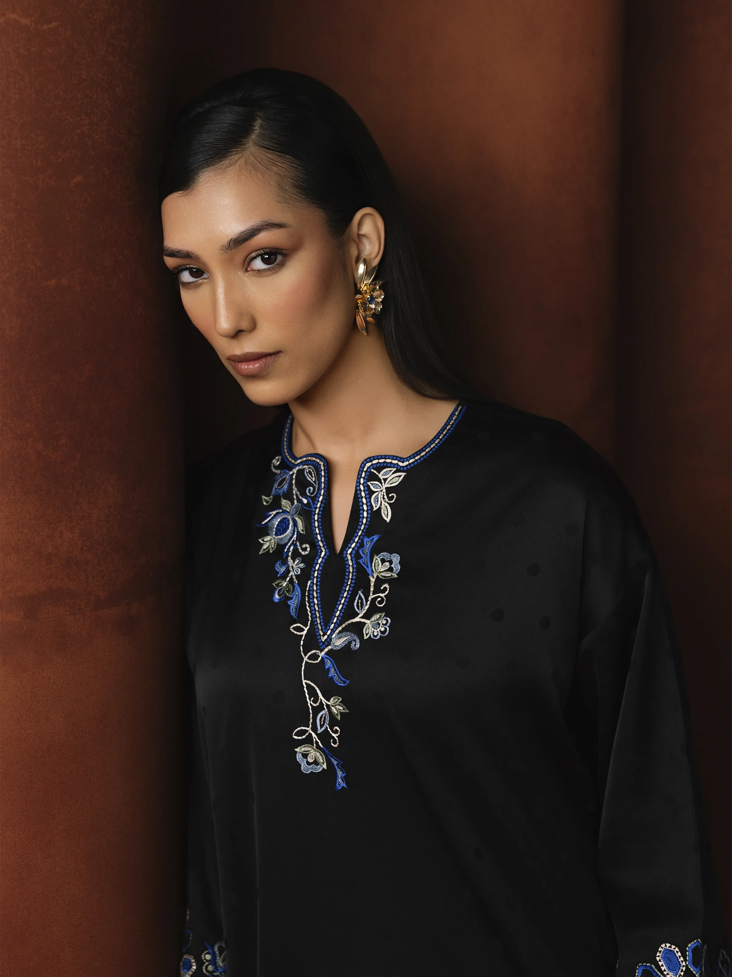 Pret Embroidered Satin Co-Ord Set - EWTKED6-86156ST - Image 2