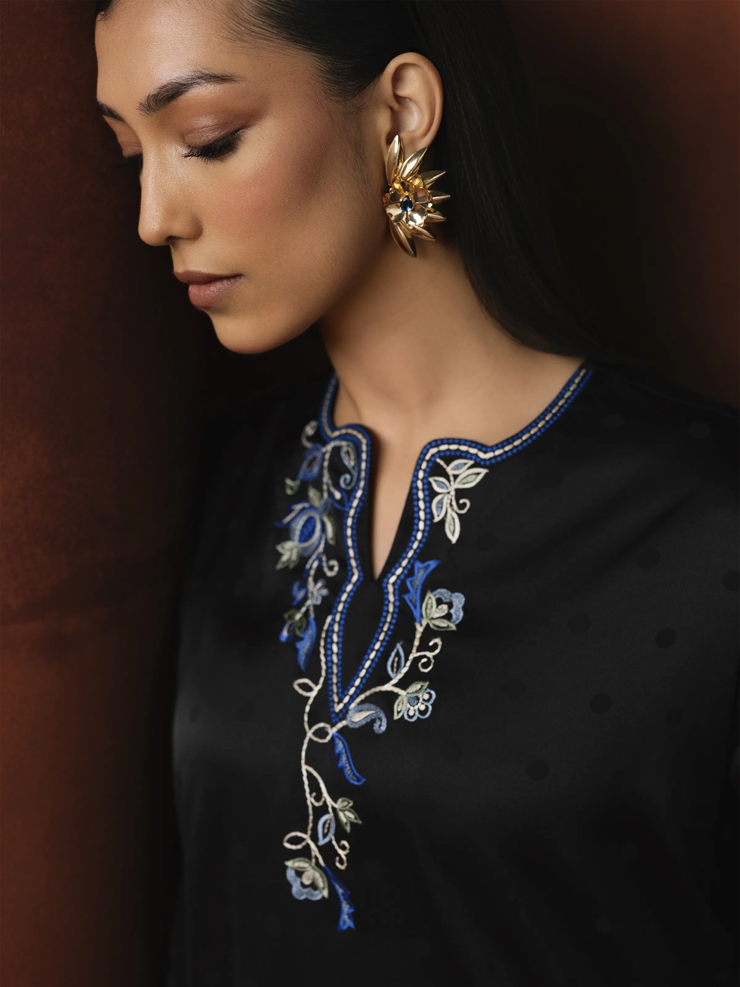 Pret Embroidered Satin Co-Ord Set - EWTKED6-86156ST - Image 3