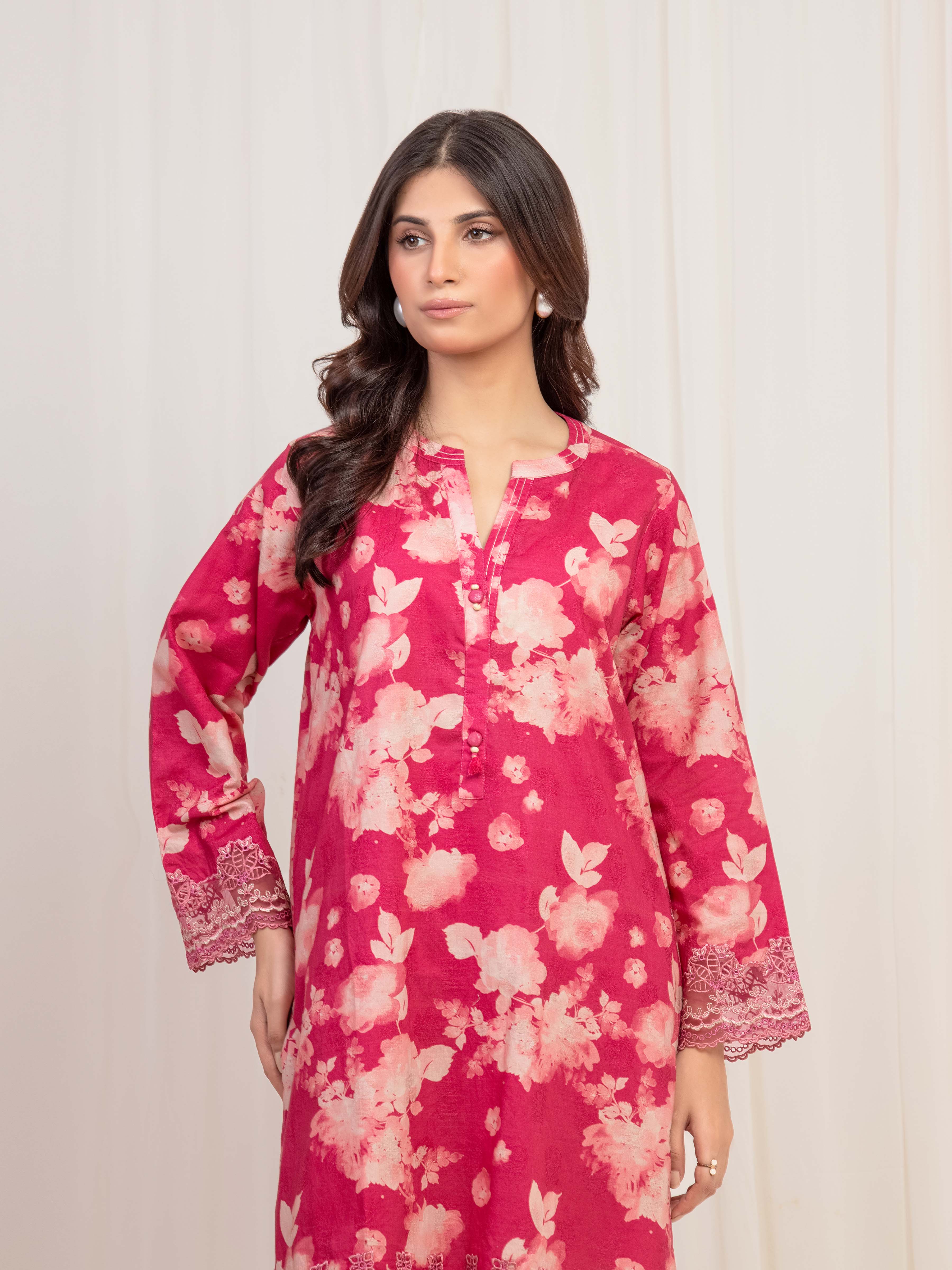Pret Embroidered Self Jacquard Shirt Trouser - EWTKE5-81692ST - Image 2