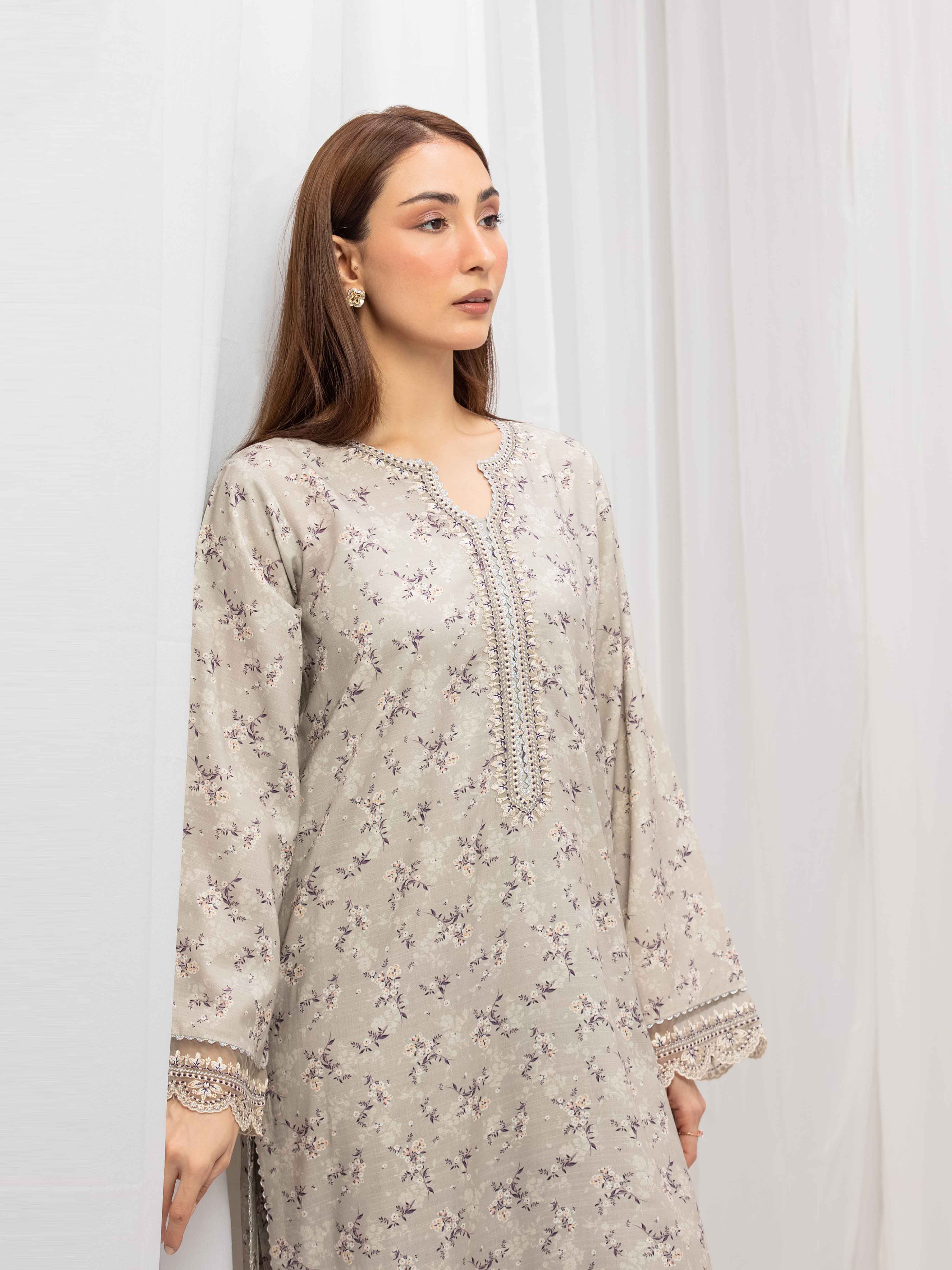 Pret Embroidered Raw Silk Co-ord Set - EWTKE5-81509ST - Image 2