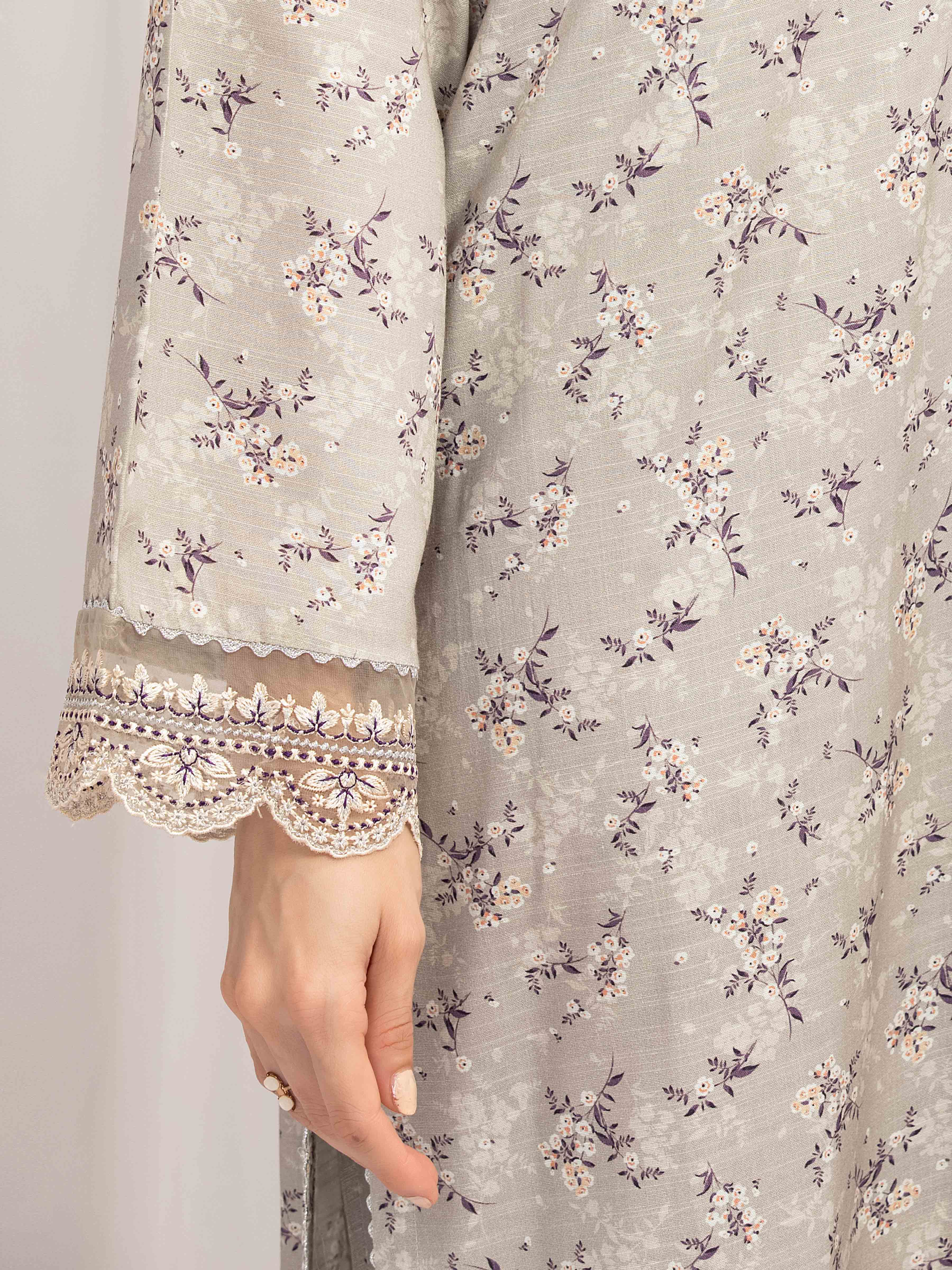 Pret Embroidered Raw Silk Co-ord Set - EWTKE5-81509ST - Image 3