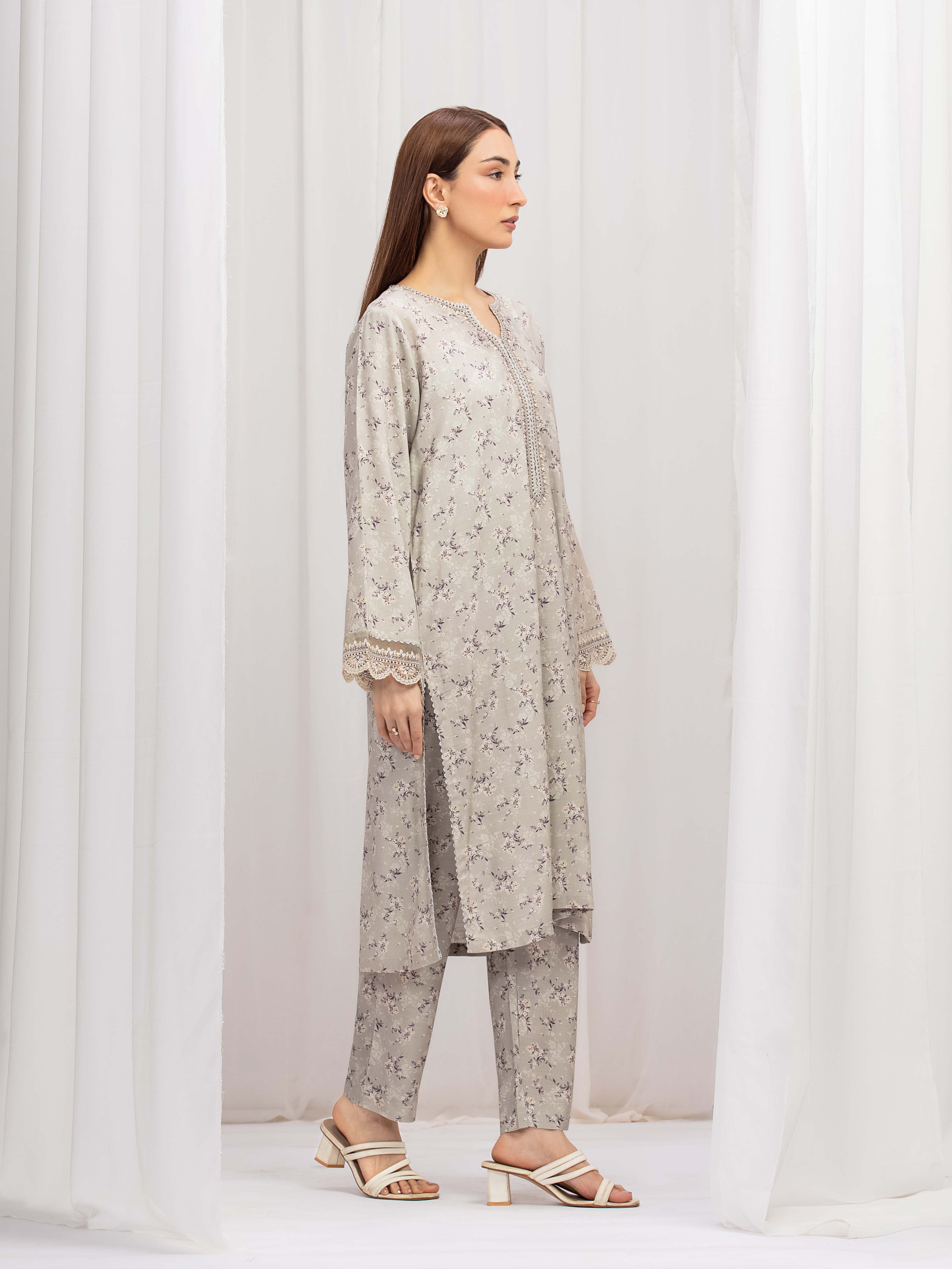 Pret Embroidered Raw Silk Co-ord Set - EWTKE5-81509ST - Image 5