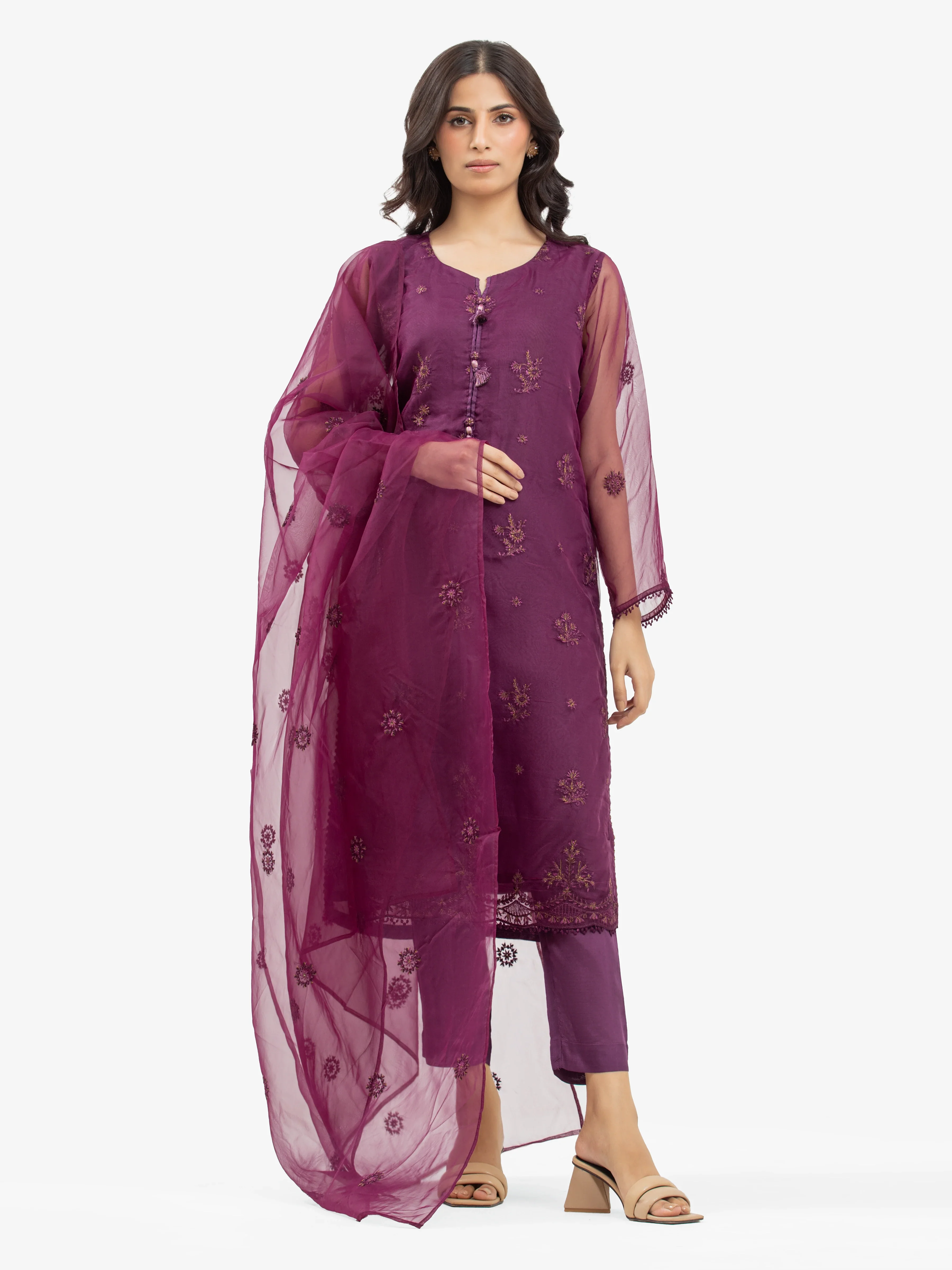 Pret Embroidered Organza Shirt Trouser - EWTPLE24-00030ST - Image 2