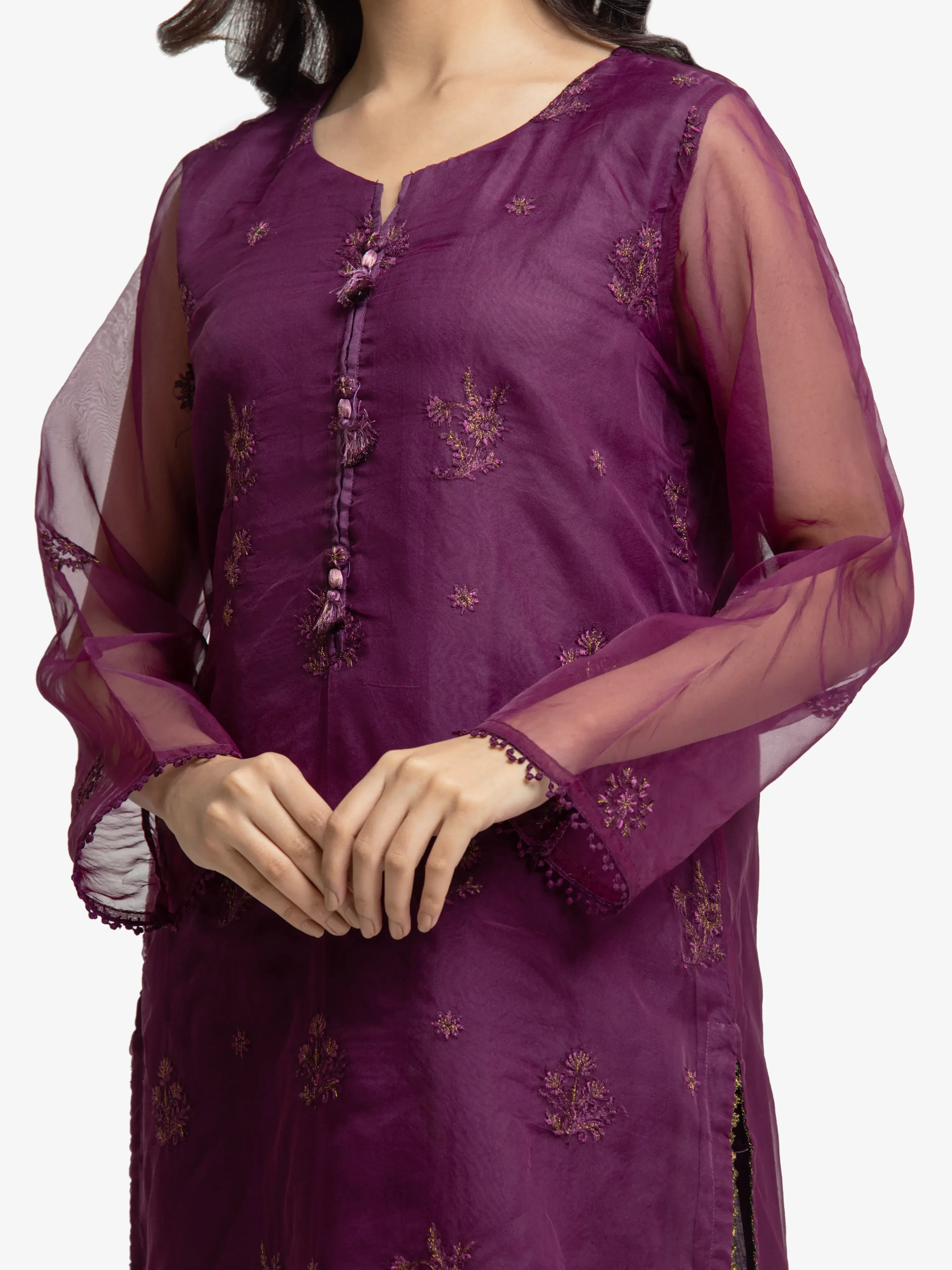 Pret Embroidered Organza Shirt Trouser - EWTPLE24-00030ST - Image 3