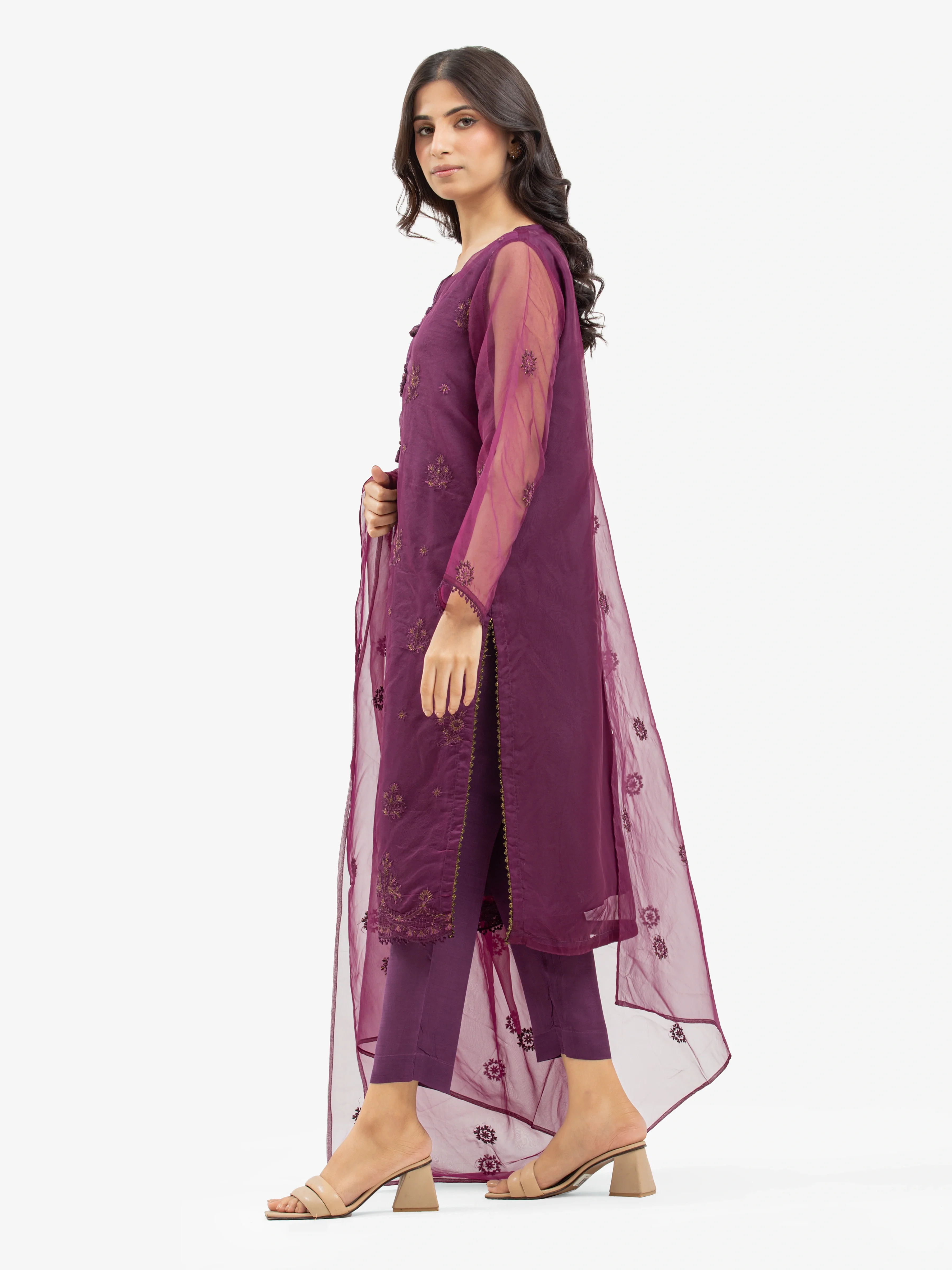 Pret Embroidered Organza Shirt Trouser - EWTPLE24-00030ST - Image 4