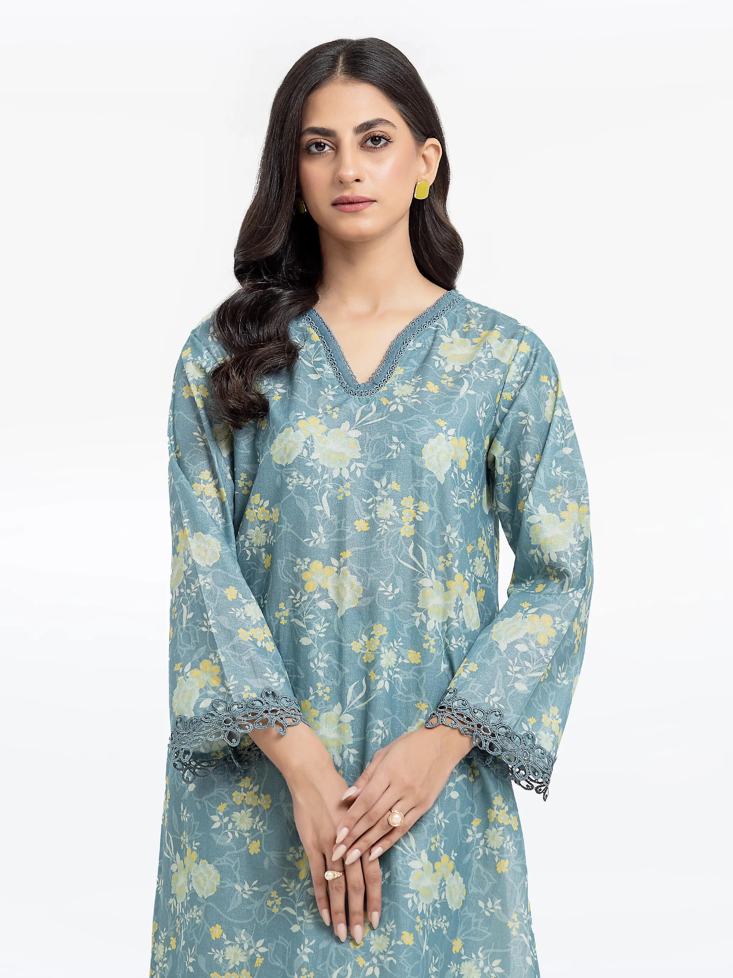 Pret Printed Cotton Zari Shirt Trouser - EWTKP24-81161ST - Image 2