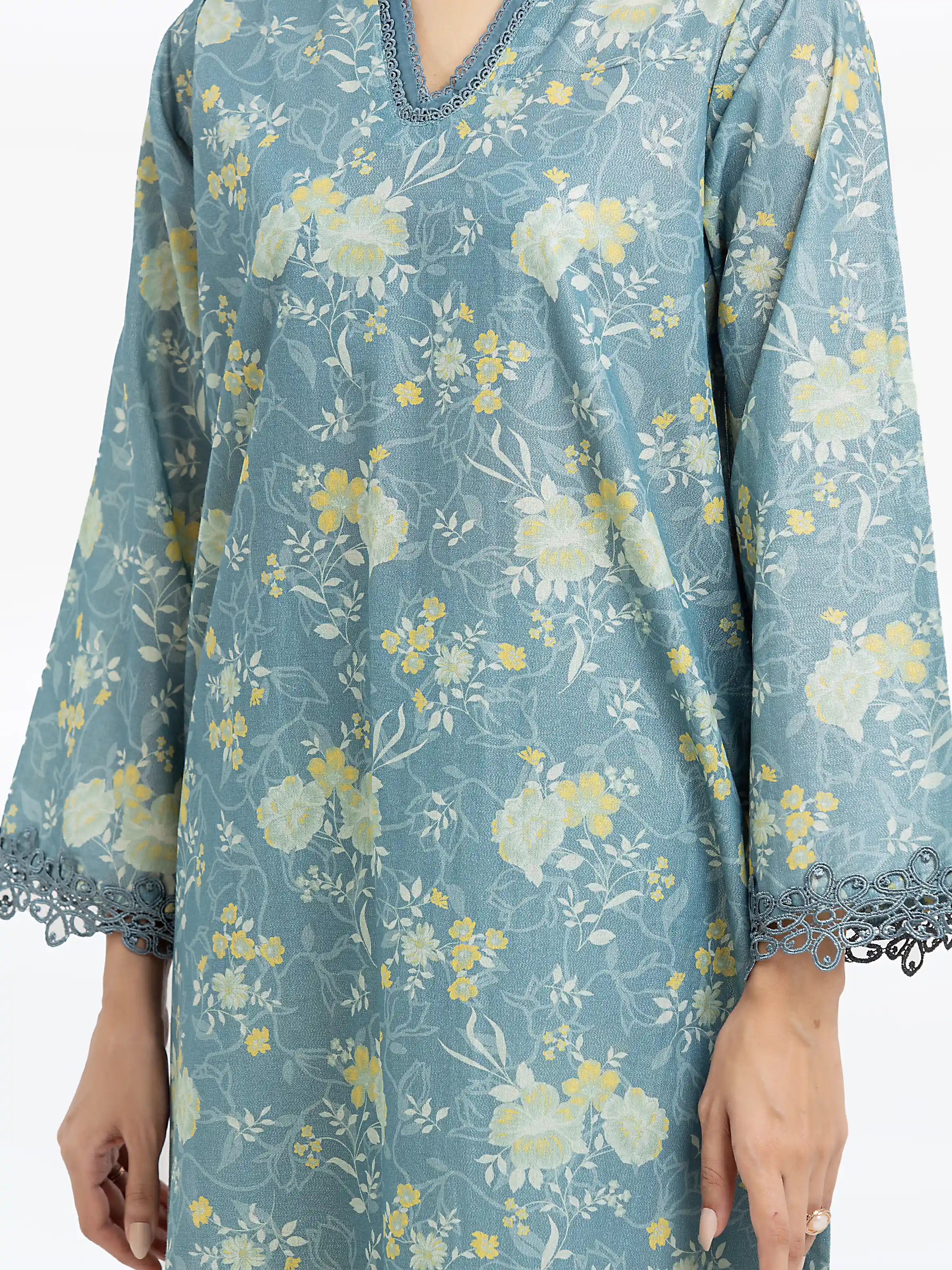 Pret Printed Cotton Zari Shirt Trouser - EWTKP24-81161ST - Image 3