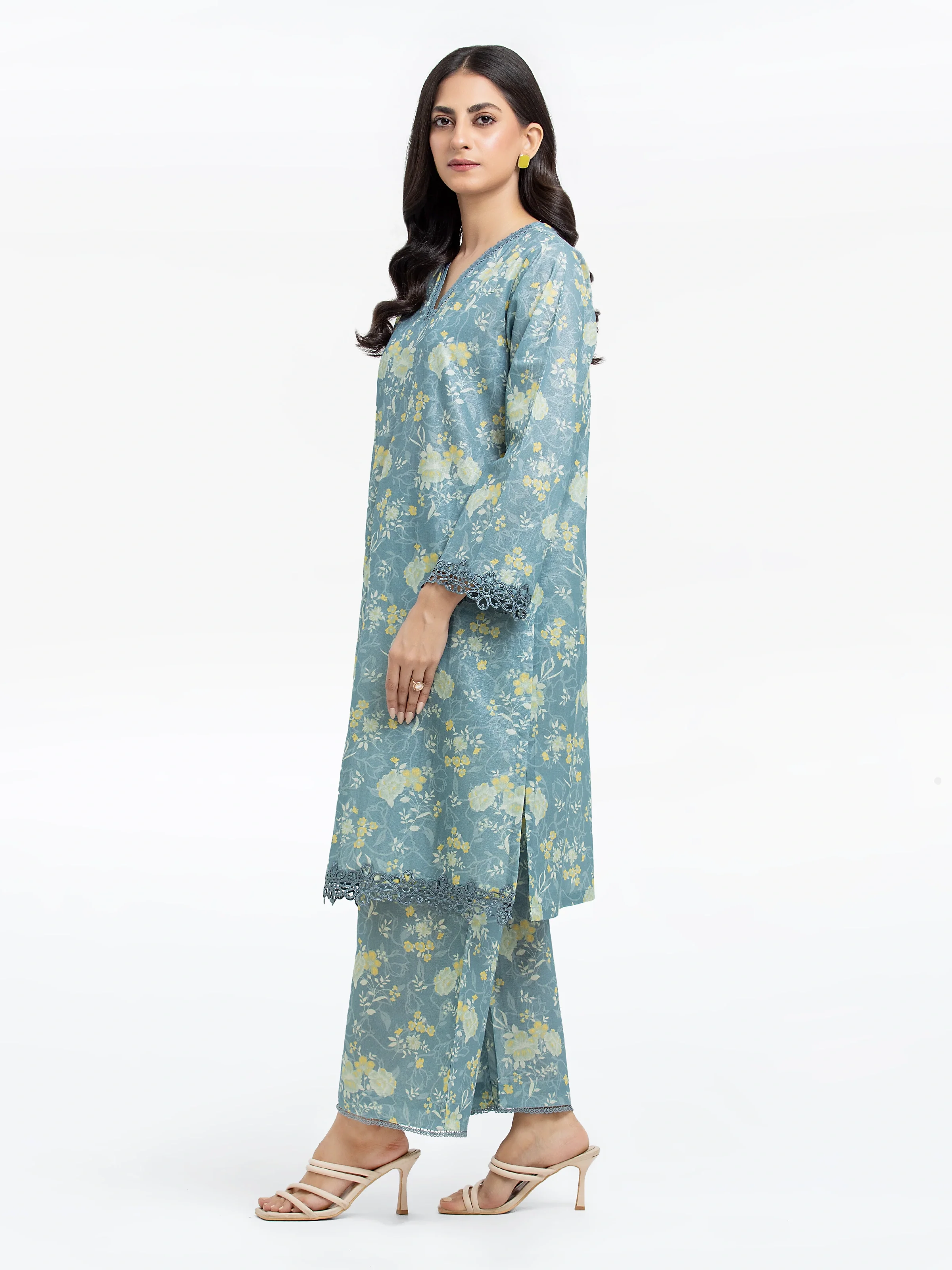 Pret Printed Cotton Zari Shirt Trouser - EWTKP24-81161ST - Image 5