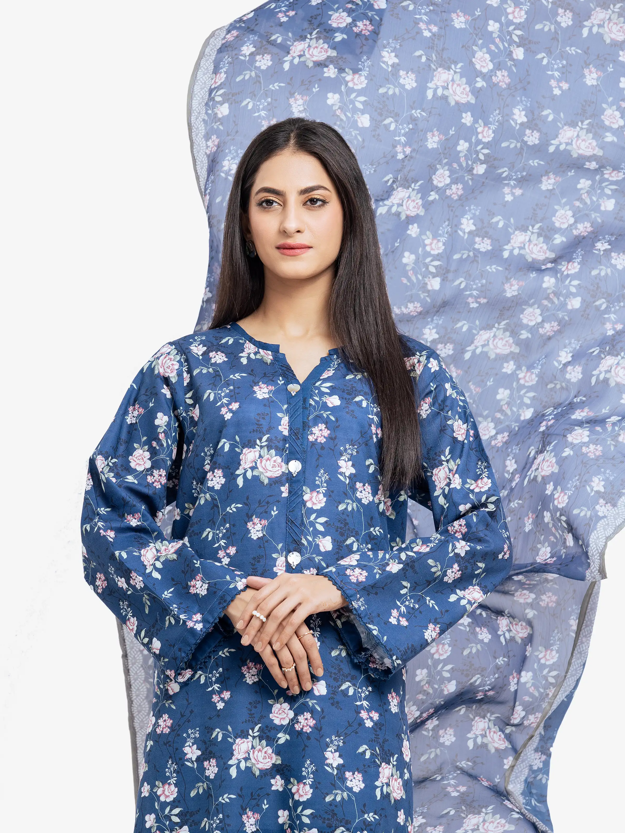 Pret Printed Khaddar Shirt Dupatta - EWTKP24-81496SD - Image 2