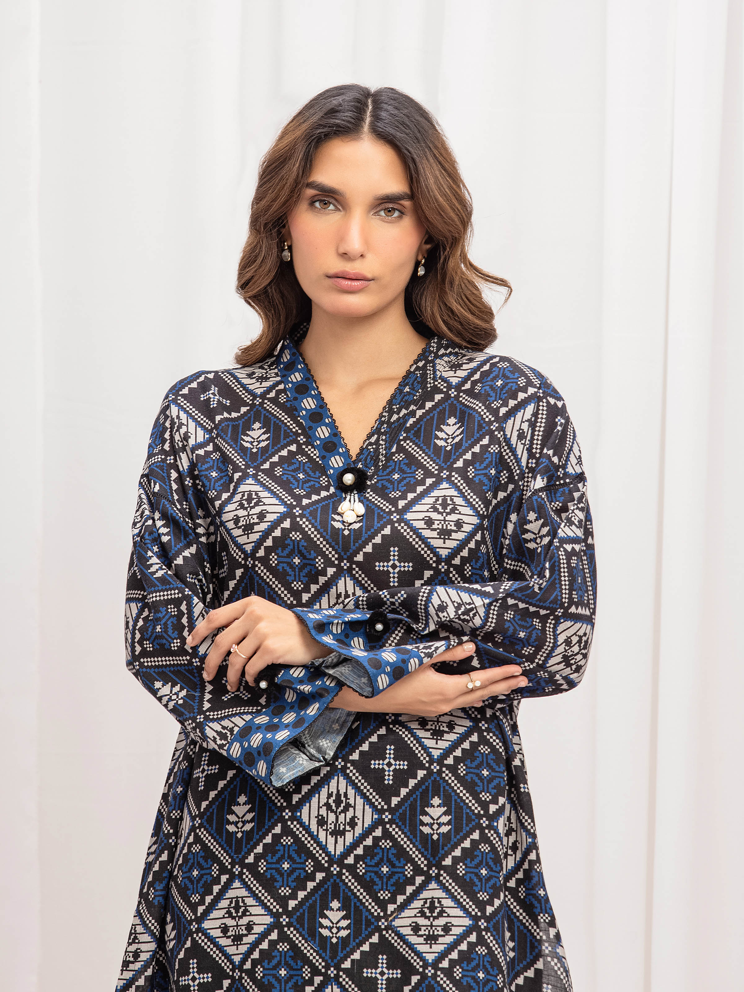 Pret Printed Khaddar Co-ord Set - EWTKP5-84030ST - Image 2