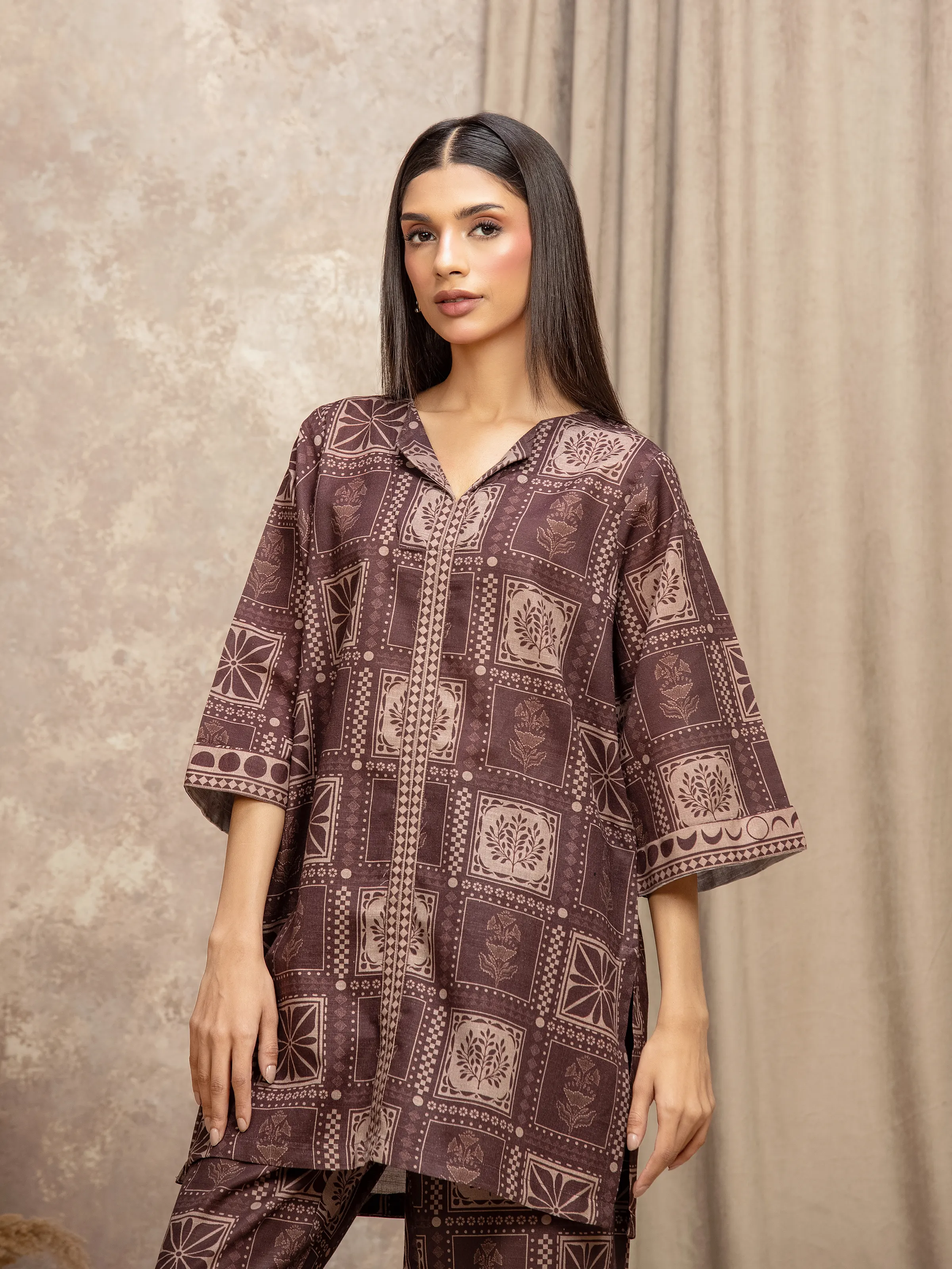 Pret Printed Khaddar Co-ord Set - EWTKP5-84041ST - Image 2