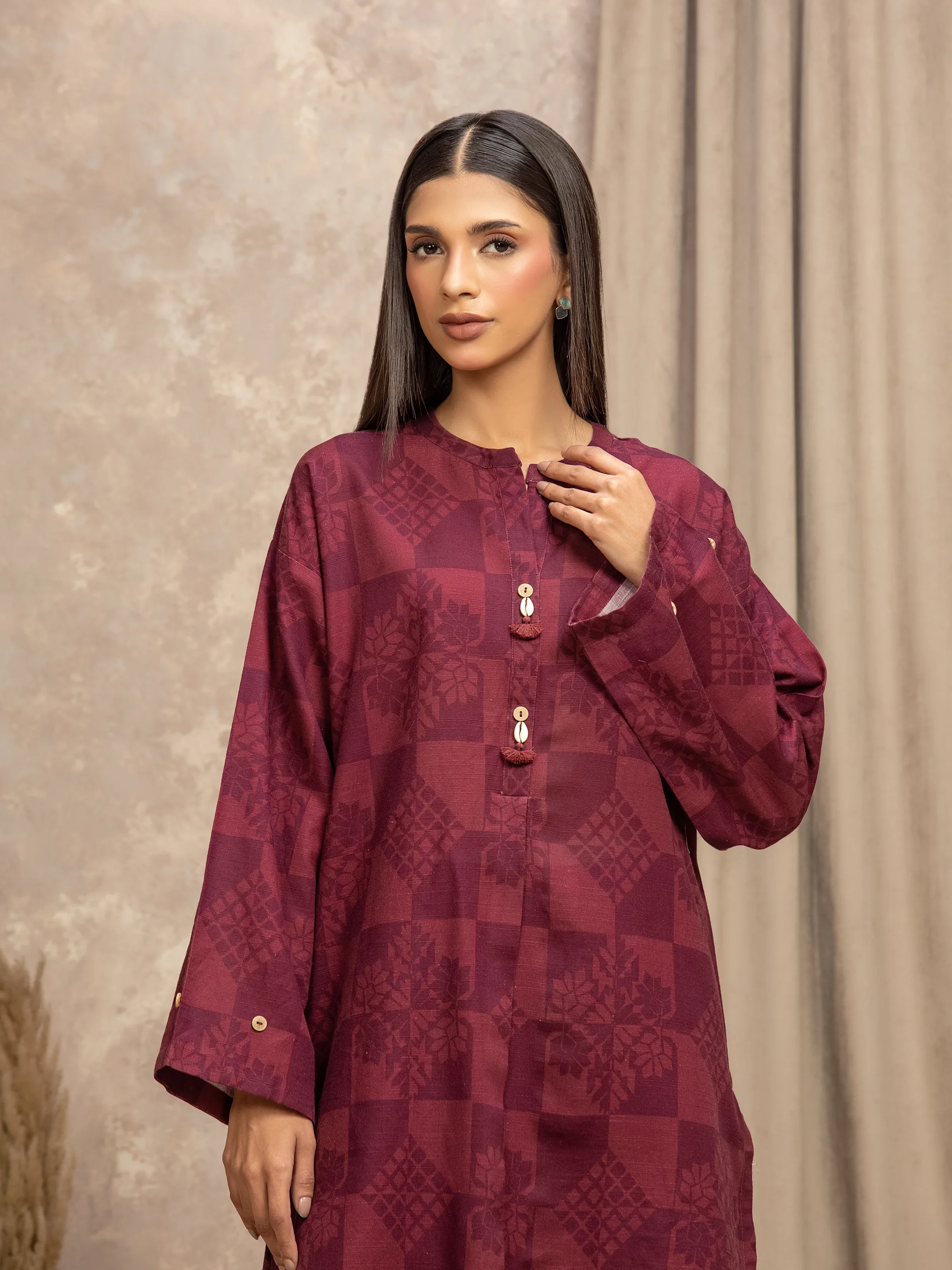 Pret Printed Khaddar Co-ord Set - EWTKP5-84096ST - Image 2