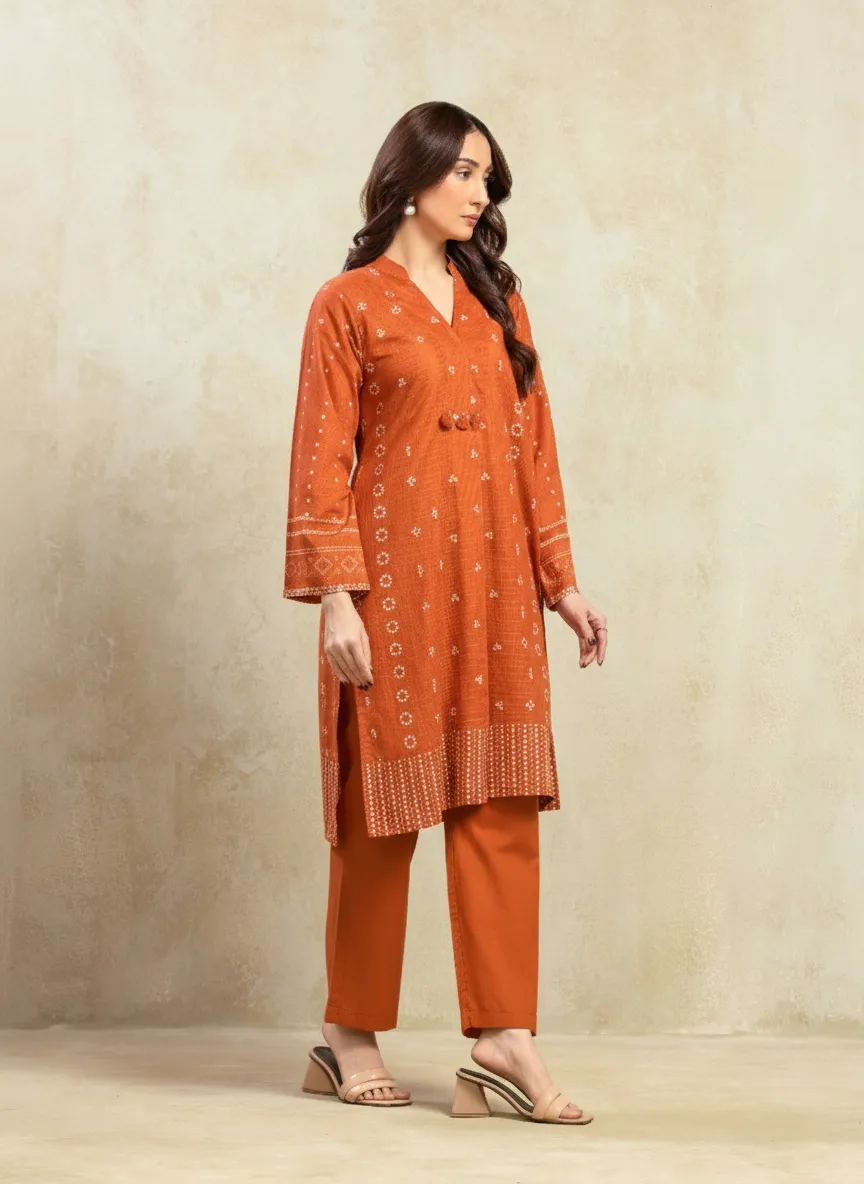 Pret Printed Lawn Slub Shirt Trouser - EWTKP5-81738ST - Image 5