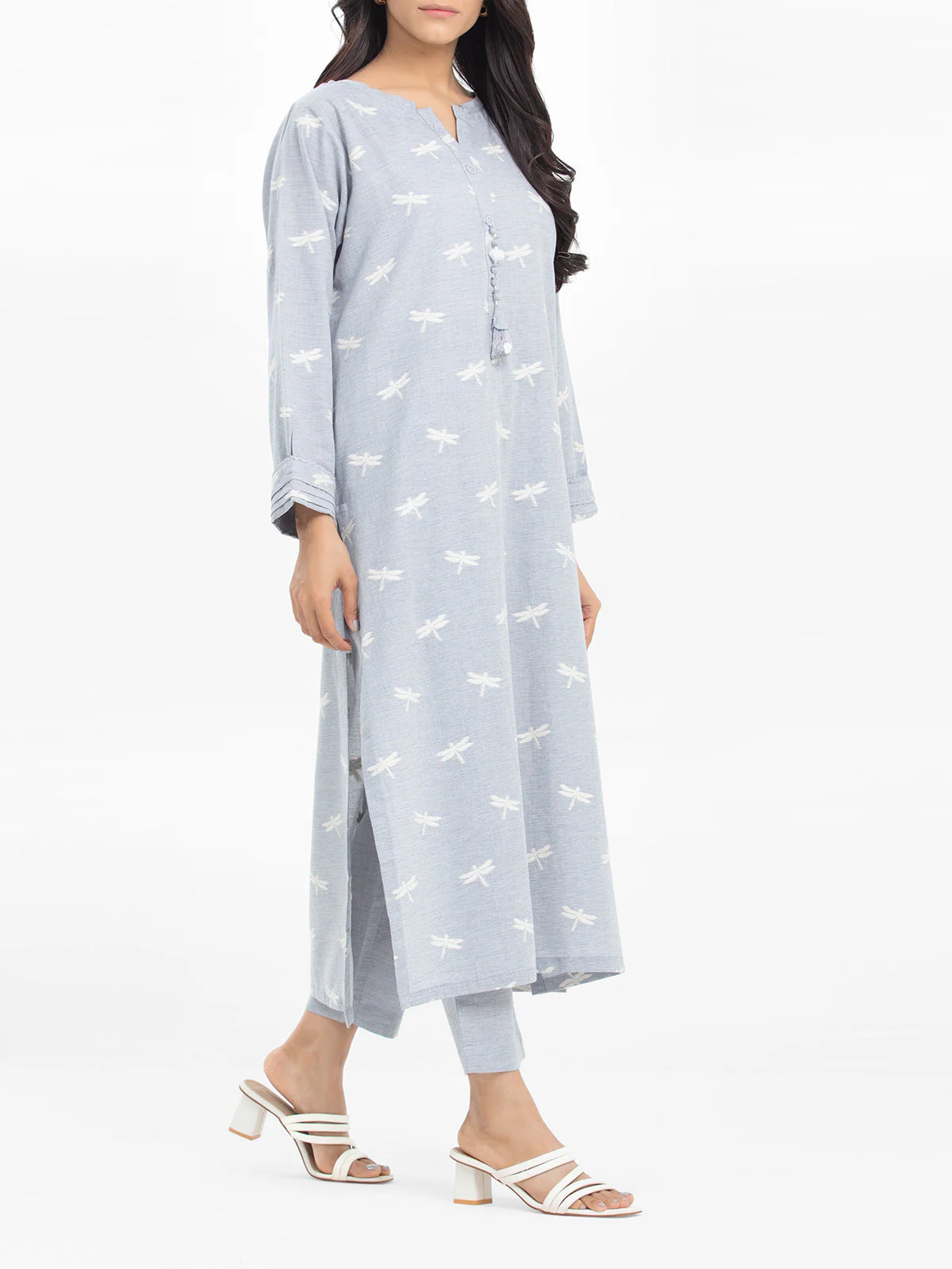 Pret Printed Jacquard Shirt Trouser - EWTKS24-80082ST - Image 2