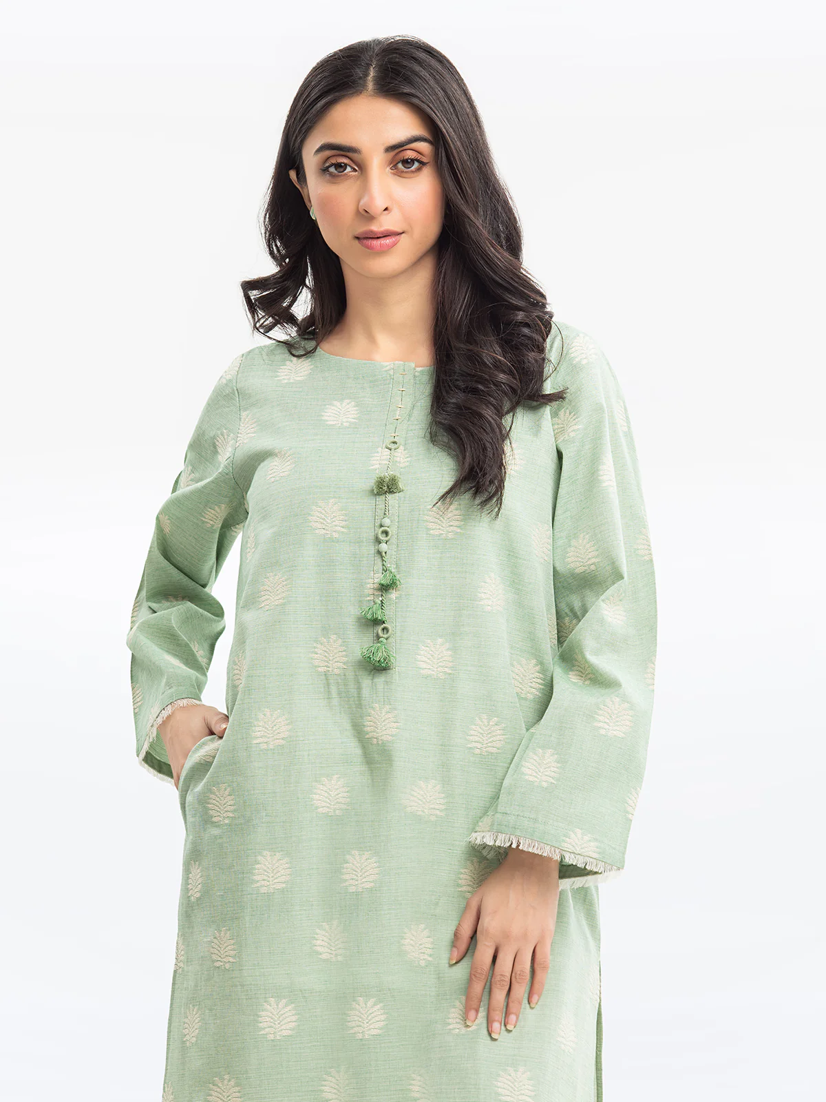 Pret Printed Jacquard Shirt Trouser - EWTKS24-80085ST - Image 2