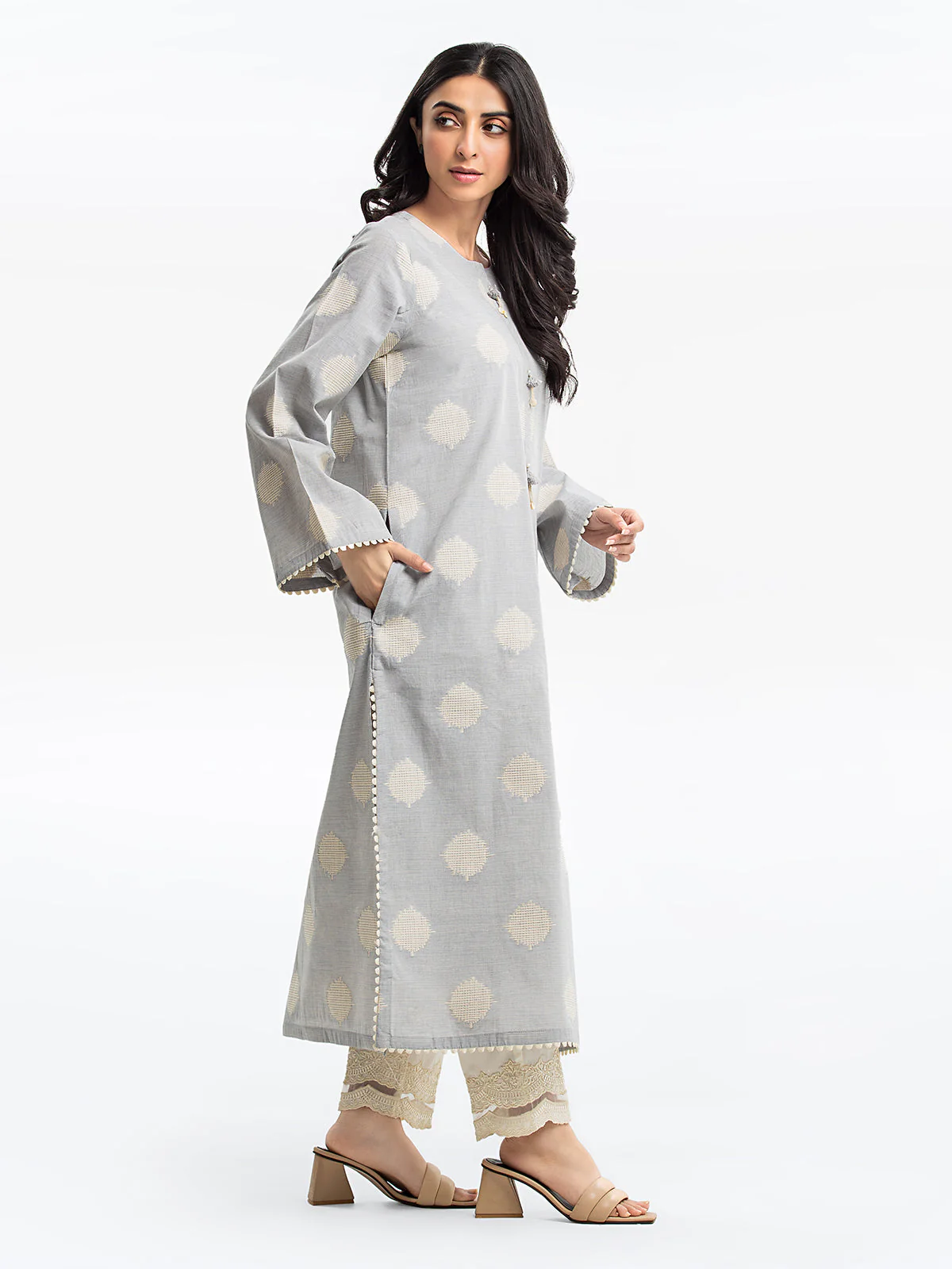 Pret Printed Jacquard Shirt Trouser - EWTKS24-80088ST - Image 3