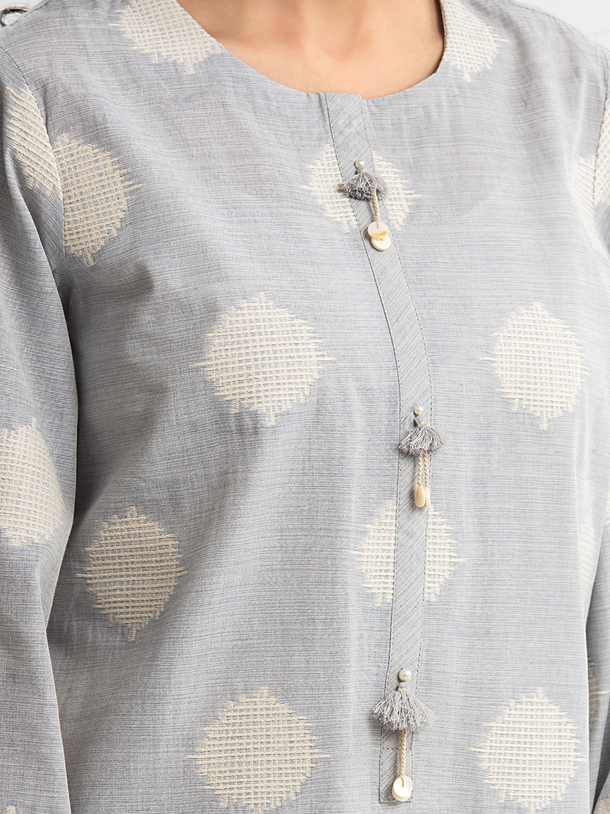 Pret Printed Jacquard Shirt Trouser - EWTKS24-80088ST - Image 5