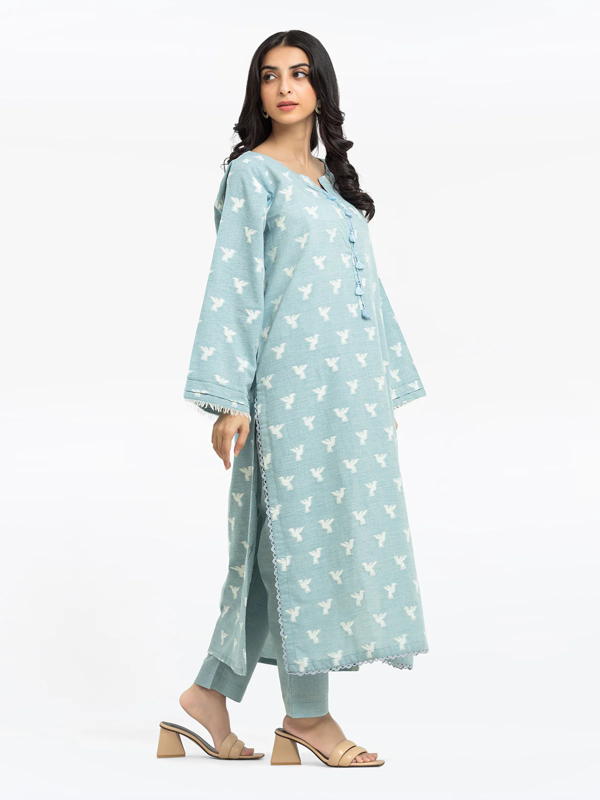 Pret Printed Jacquard Shirt Trouser - EWTKS24-80090ST - Image 4