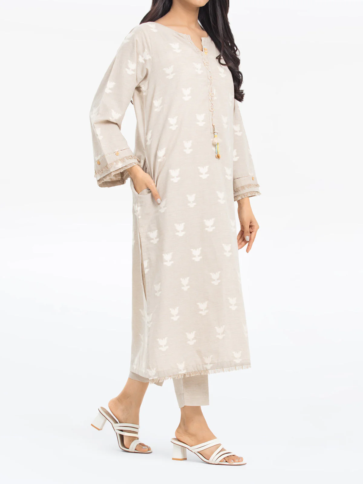 Pret Printed Jacquard Shirt Trouser - EWTKS24-80091ST - Image 3