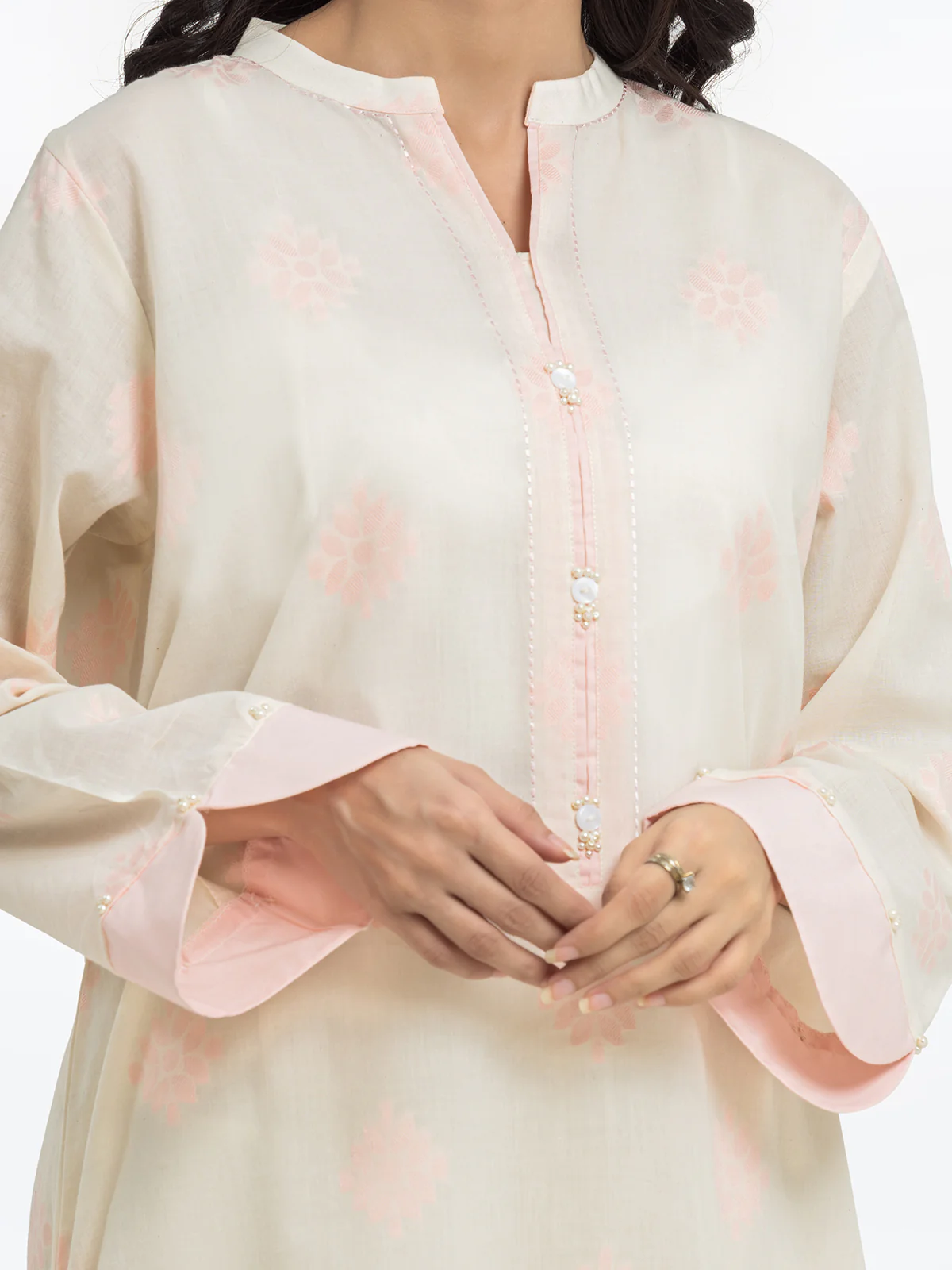 Pret Printed Jacquard Shirt Trouser - EWTKS24-80094ST - Image 3