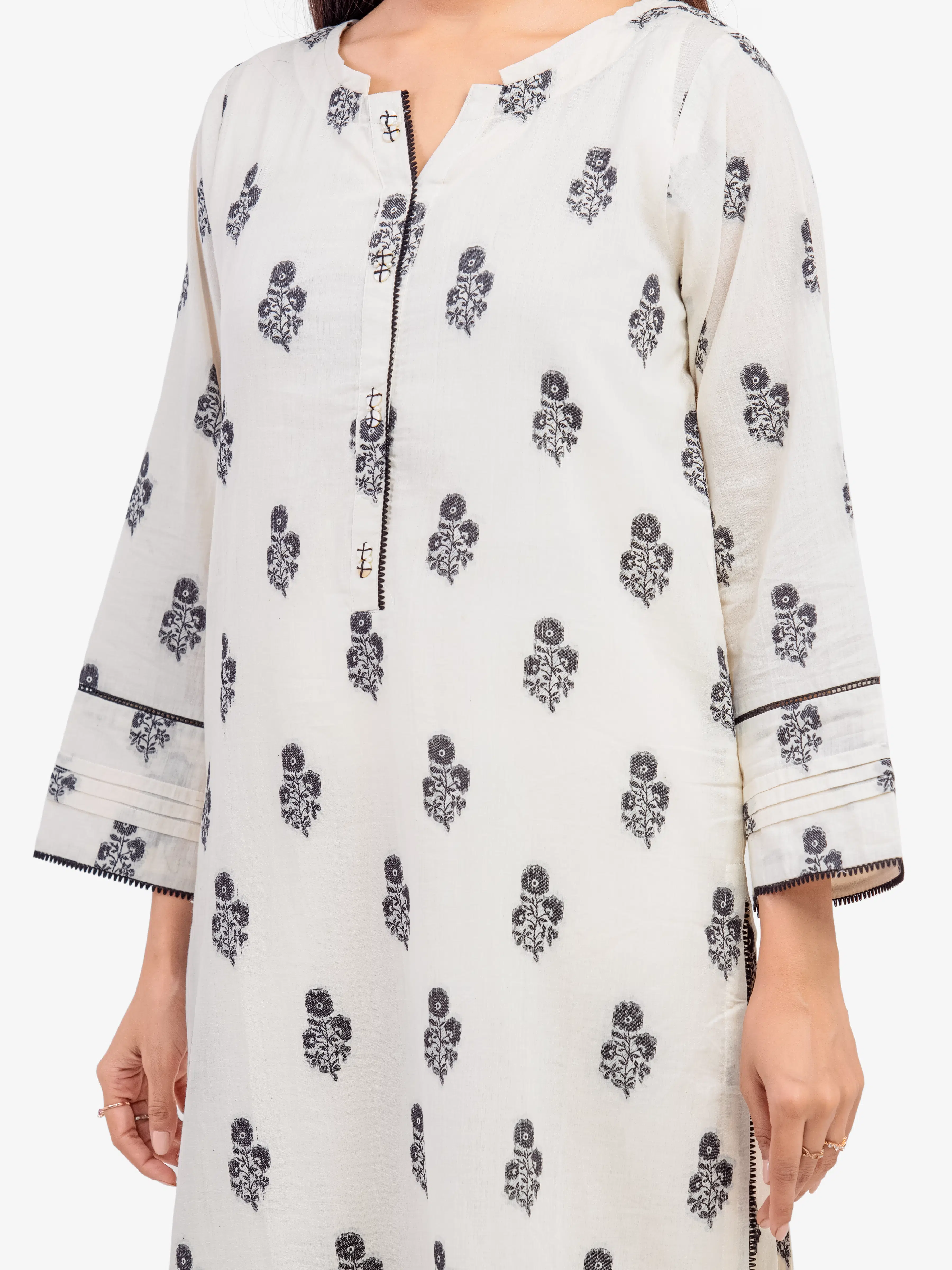 Pret Printed Jacquard Shirt Trouser - EWTKS24-80095ST - Image 3