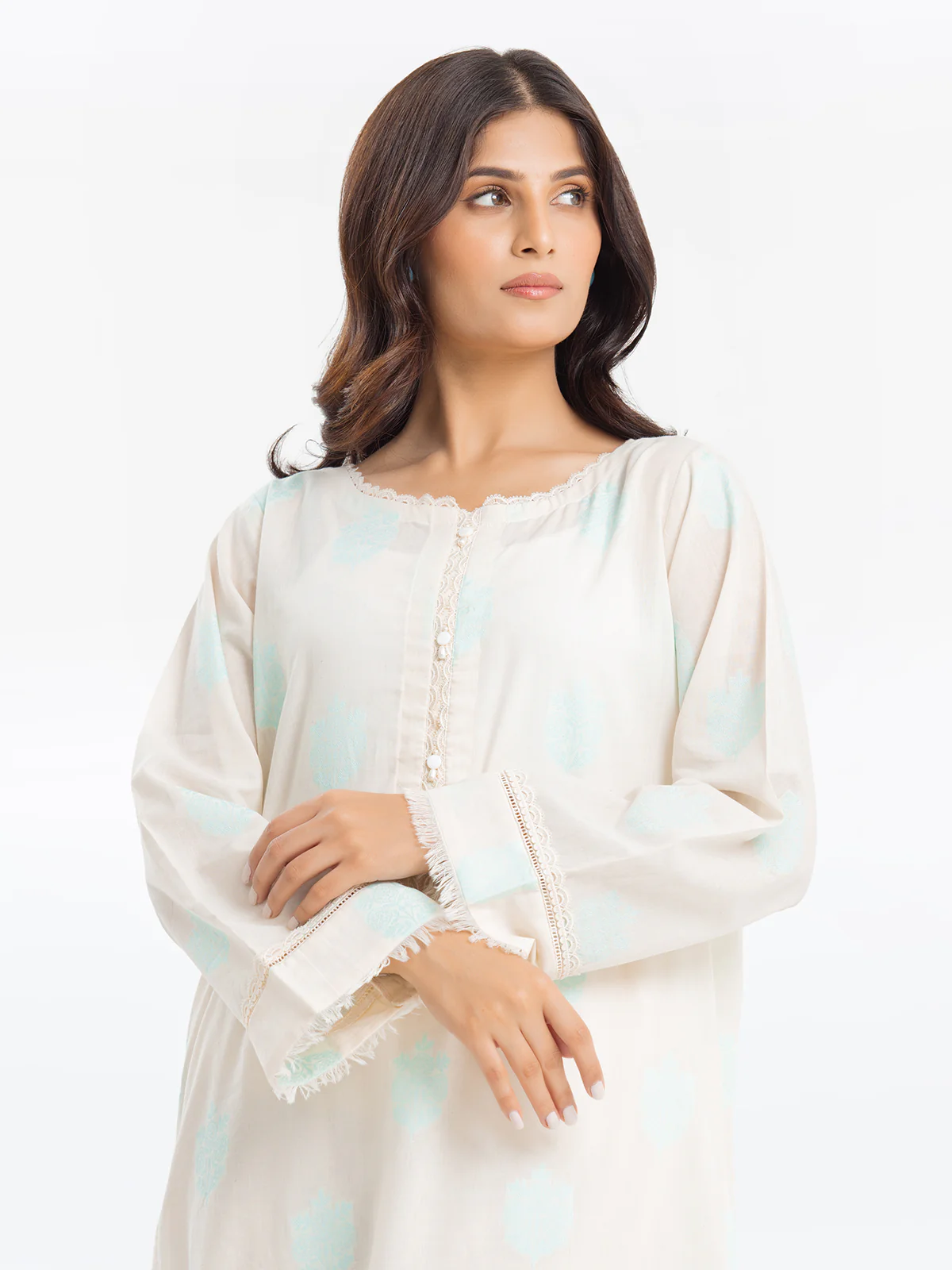 Pret Printed Jacquard Shirt Trouser - EWTKS24-80098ST - Image 2