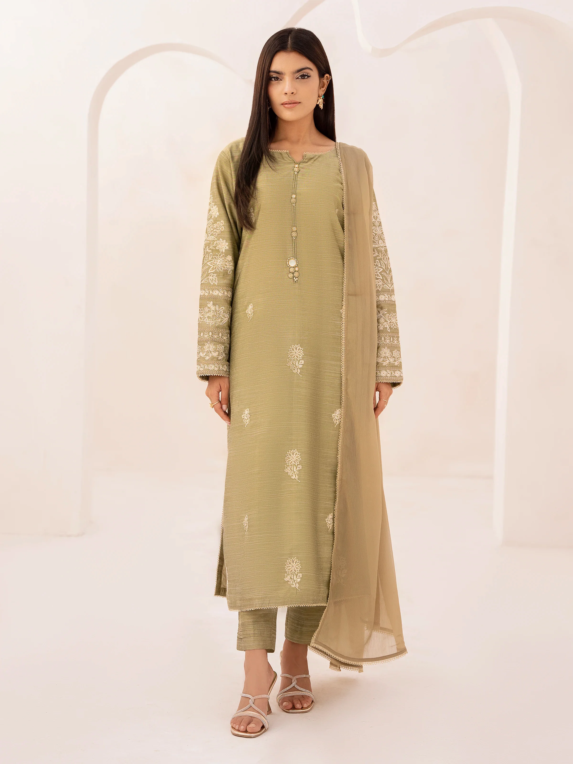 Pret Embroidered Chanderi Suit - EWTPLE24-00026-3P