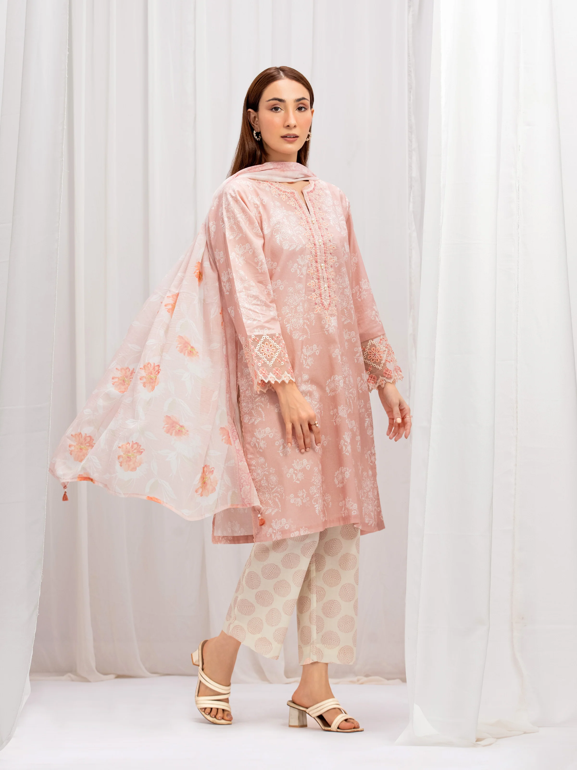 Pret Embroidered Cambric Suit - EWTKE5-81733-3P - Image 5