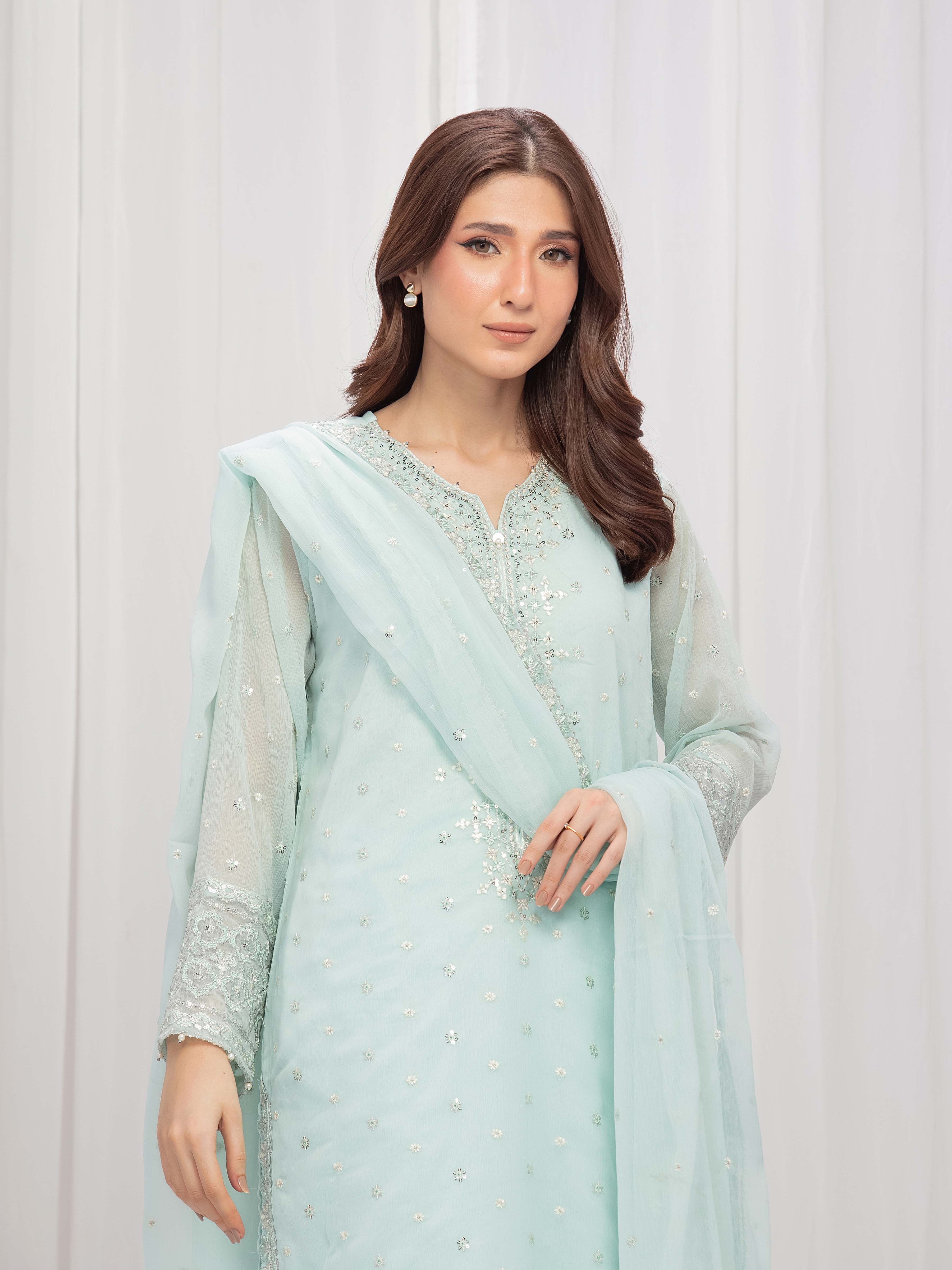 Pret Embroidered Chiffon Suit - EWTPLE5-00047-3P - Image 2