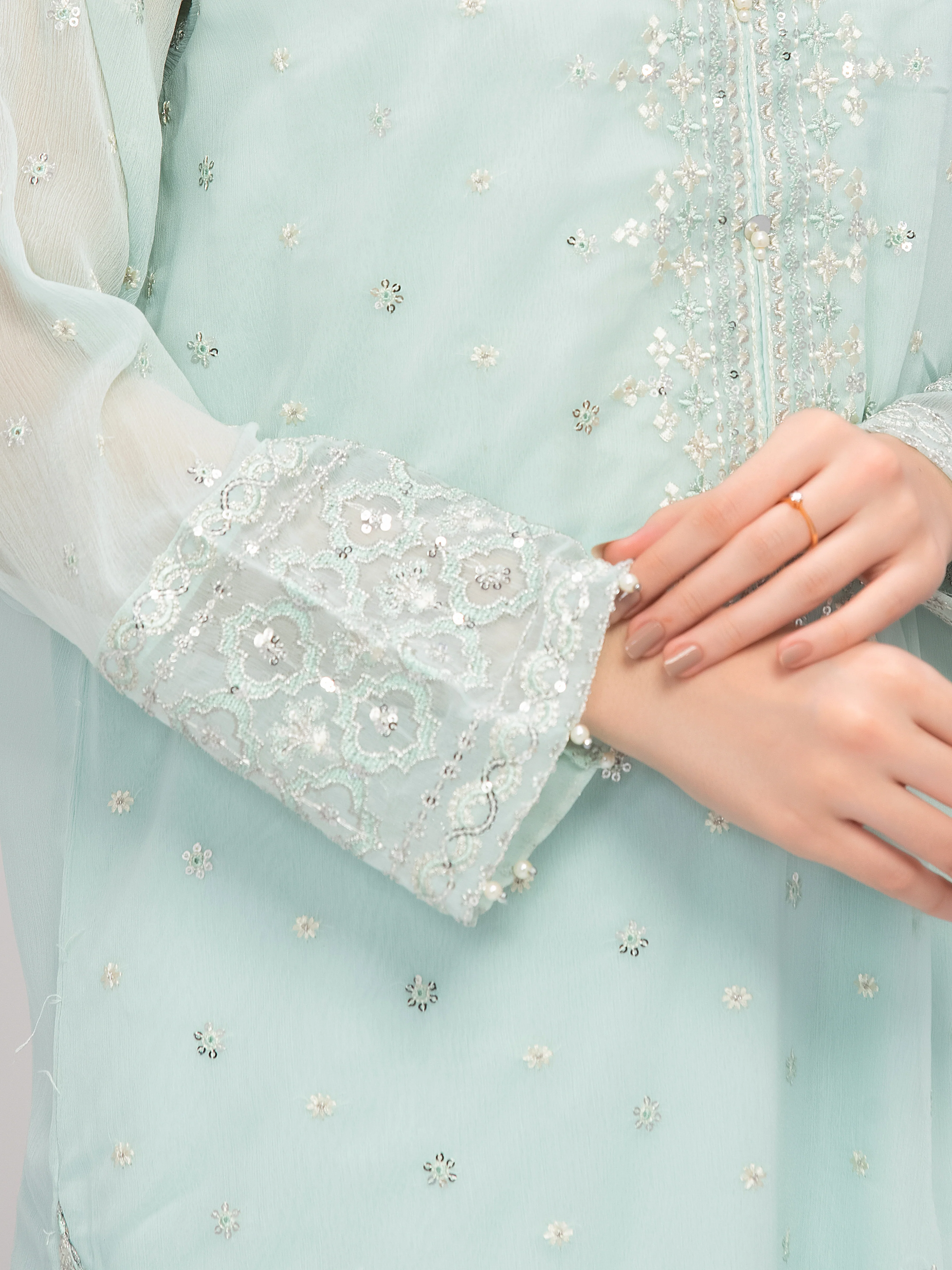 Pret Embroidered Chiffon Suit - EWTPLE5-00047-3P - Image 4
