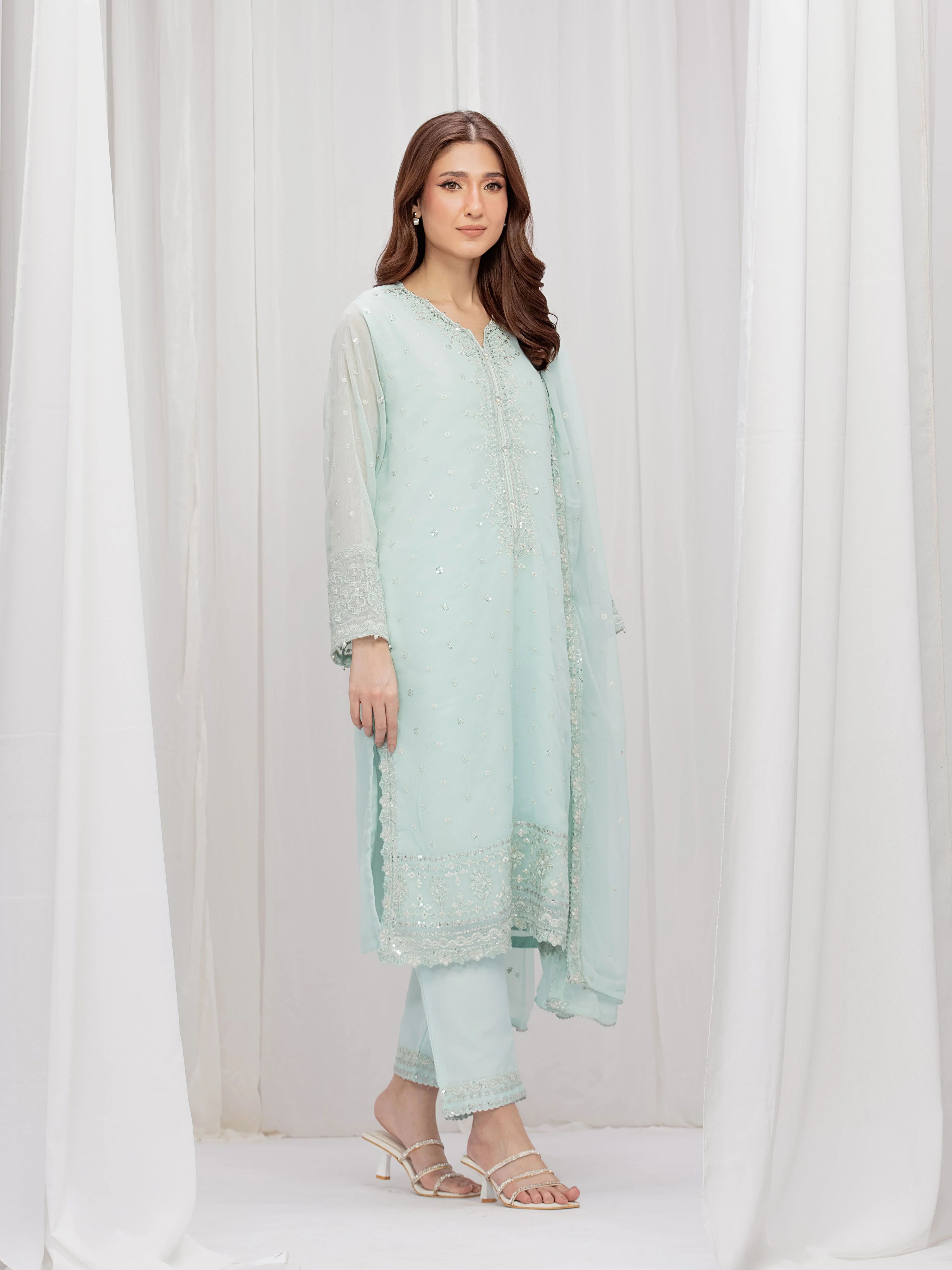 Pret Embroidered Chiffon Suit - EWTPLE5-00047-3P - Image 5