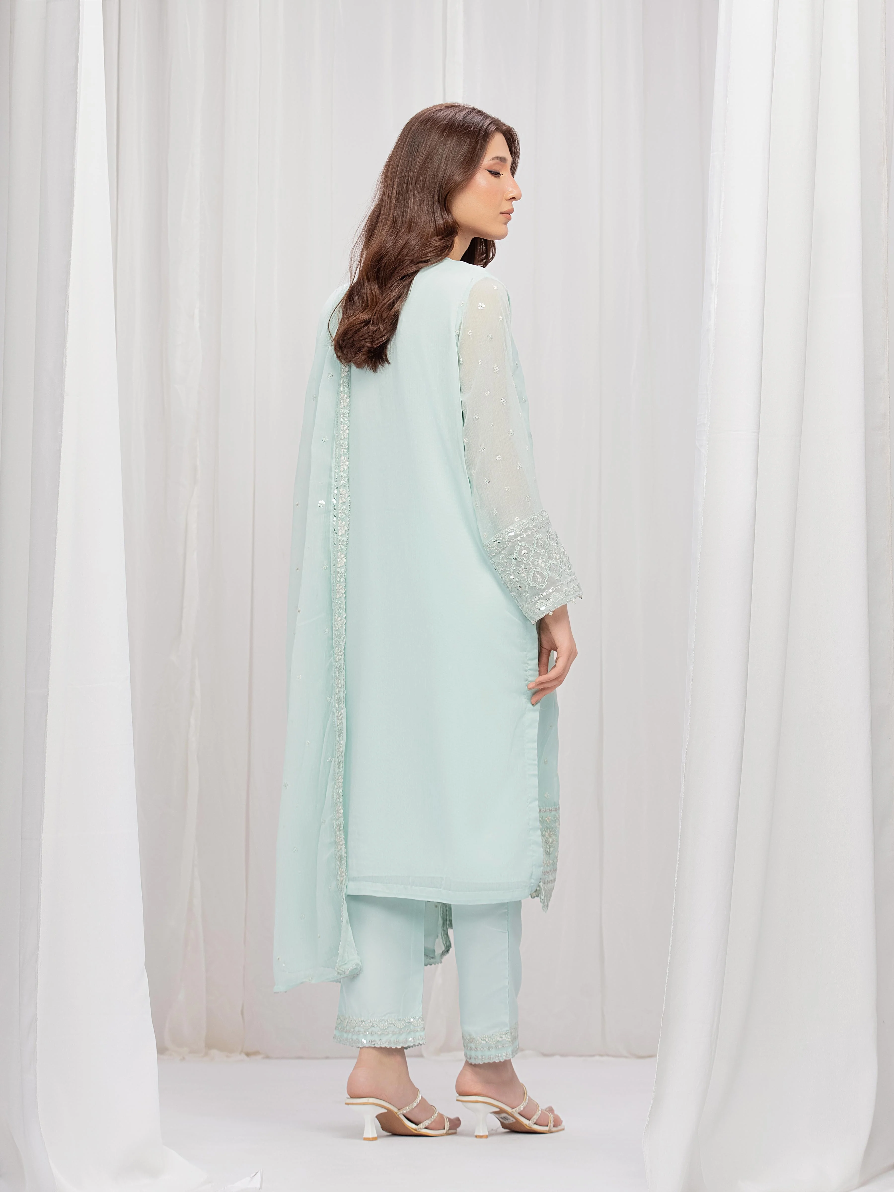 Pret Embroidered Chiffon Suit - EWTPLE5-00047-3P - Image 6