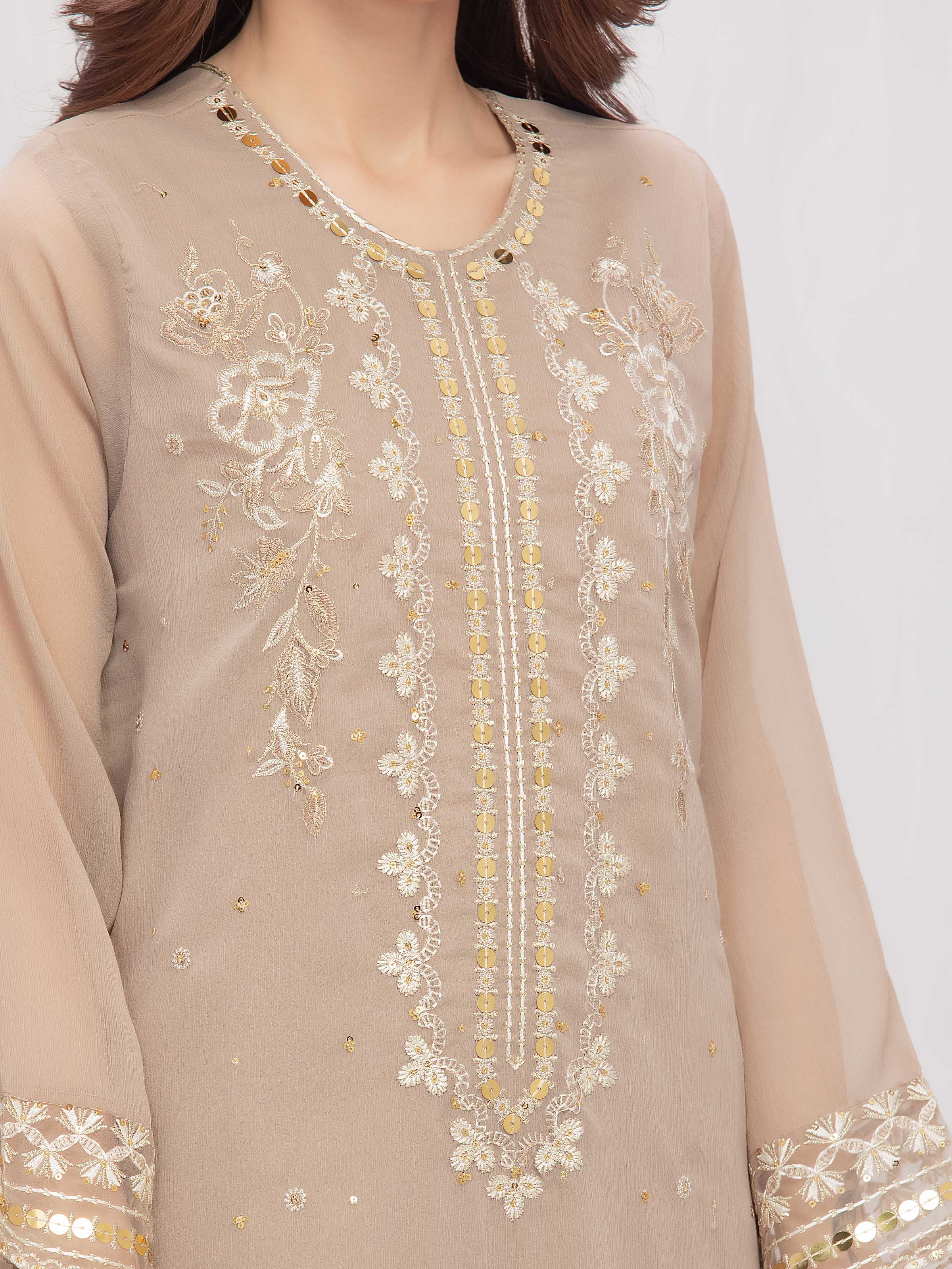 Pret Embroidered Chiffon Suit - EWTPLE5-00049-3P - Image 3